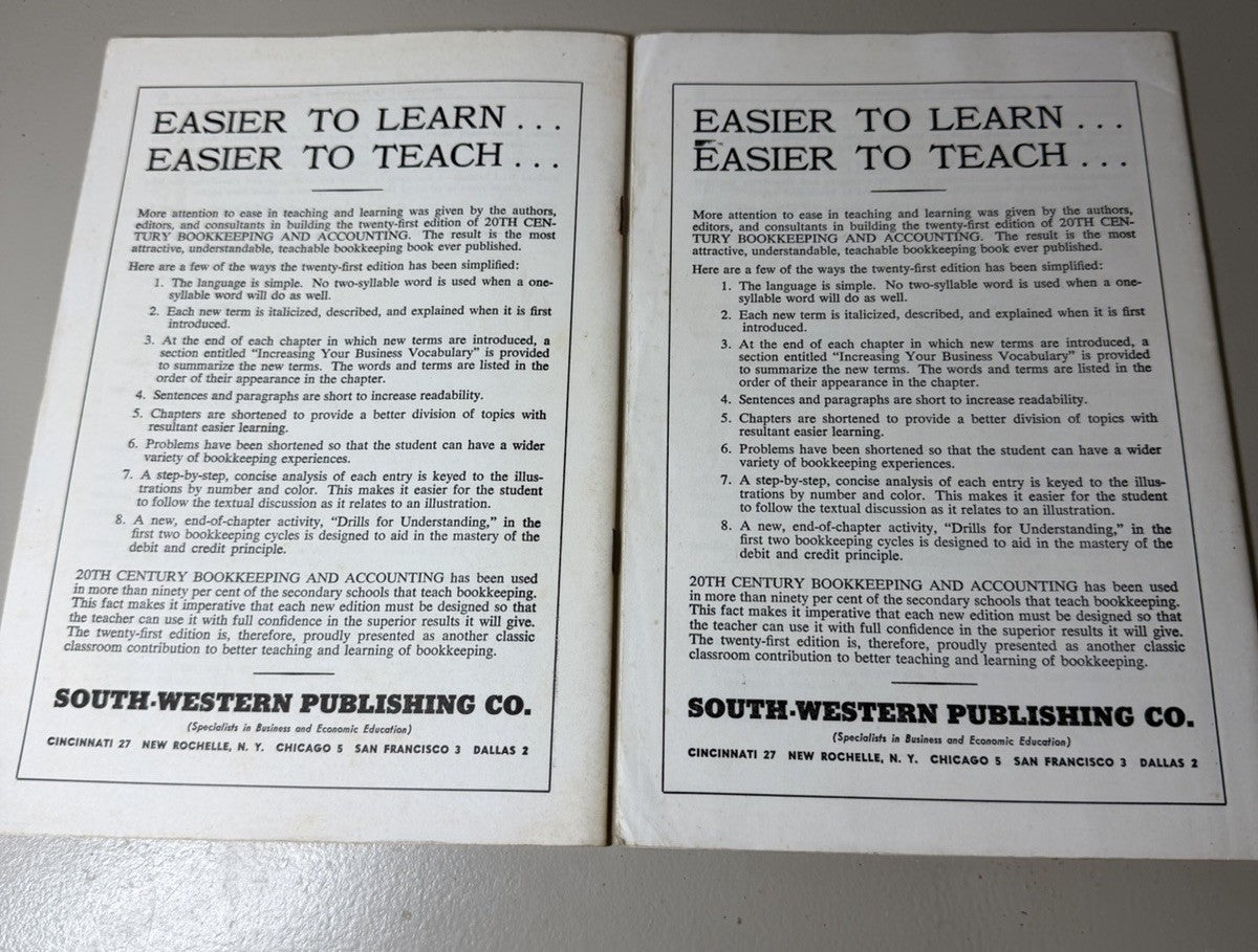 Vintage Accounting Booklets Lot 5 1957 1960 National Bookkeeping Entry Manuals