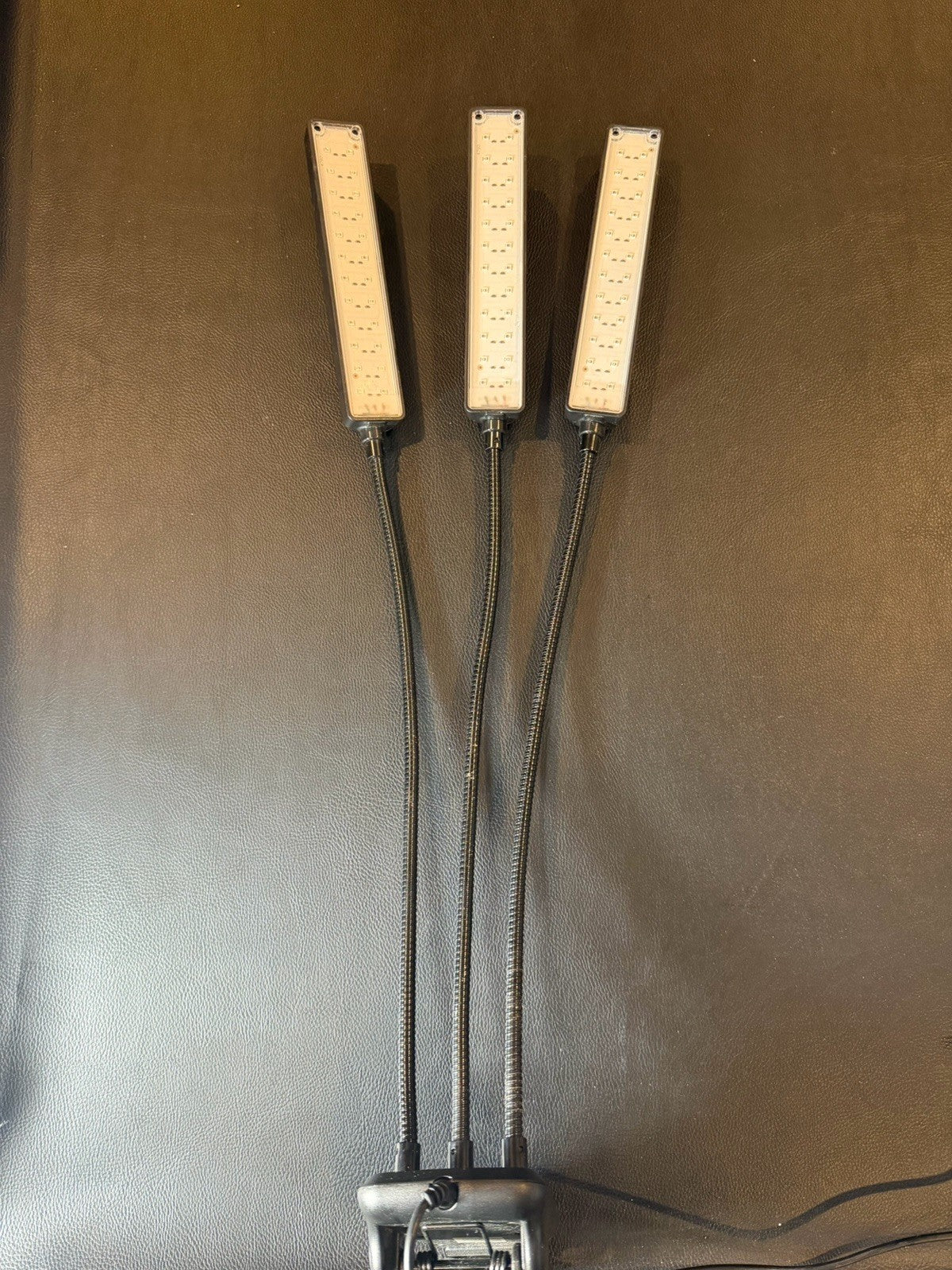 Bell Howell Triple Head LED Grow Light Indoor Plant Lamp Clamp Adjustable Arms