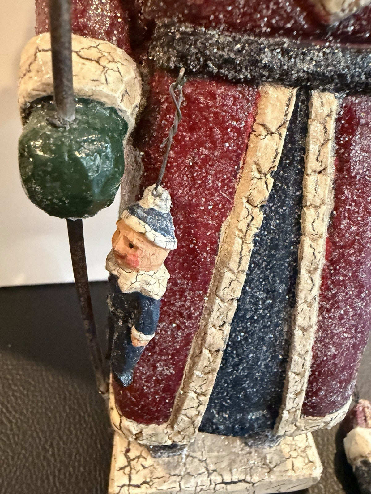 RSN Santa Lantern Figurine 39034 Primitive Folk Art Christmas Decor Holiday
