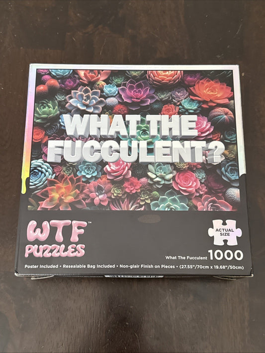 WTF Puzzles What the Fucculent 1000 Piece Jigsaw Puzzle 27.55 x 19.68