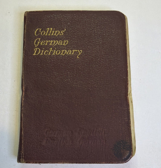 1930s Collins German Dictionary, Kenneth C. Hayens, Vintage Pocket Dictionary