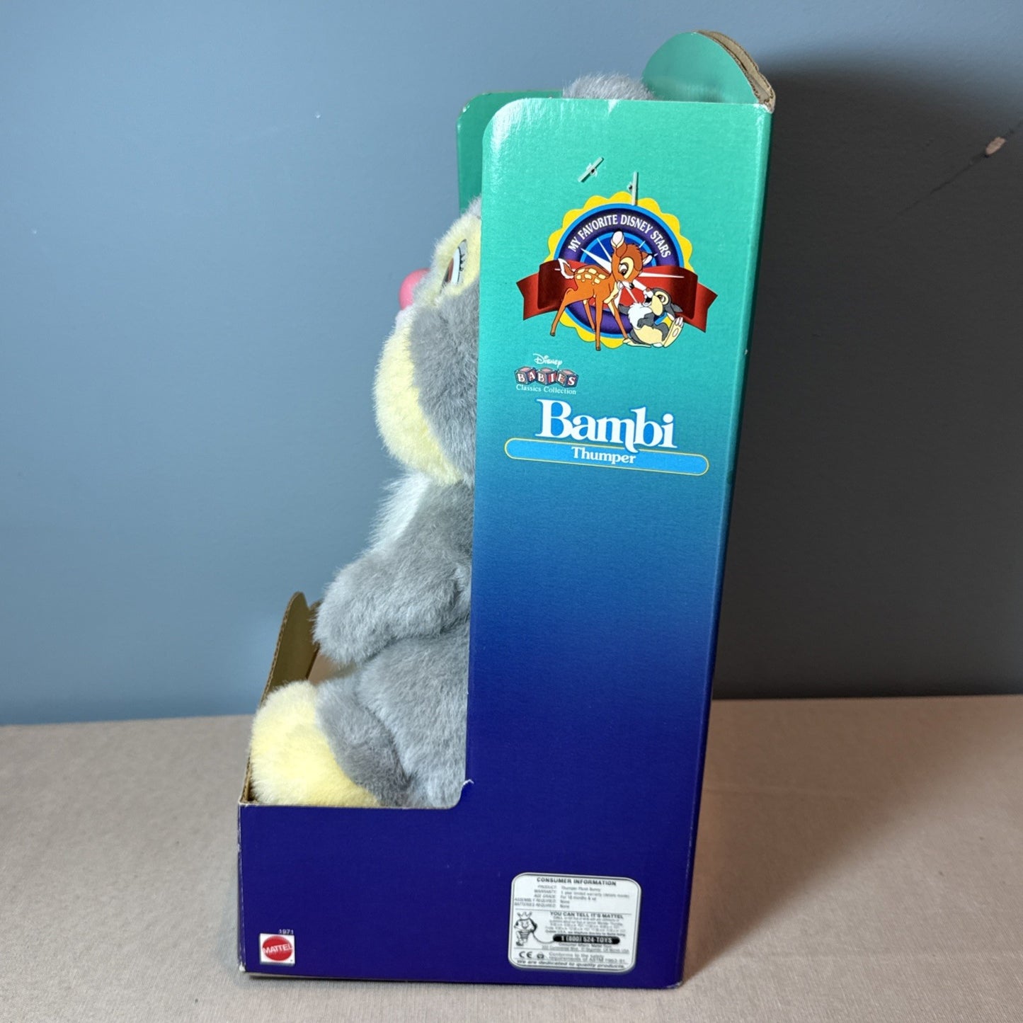 Disney Thumper Bambi Plush Rabbit Mattel New In Box Collectible Toy