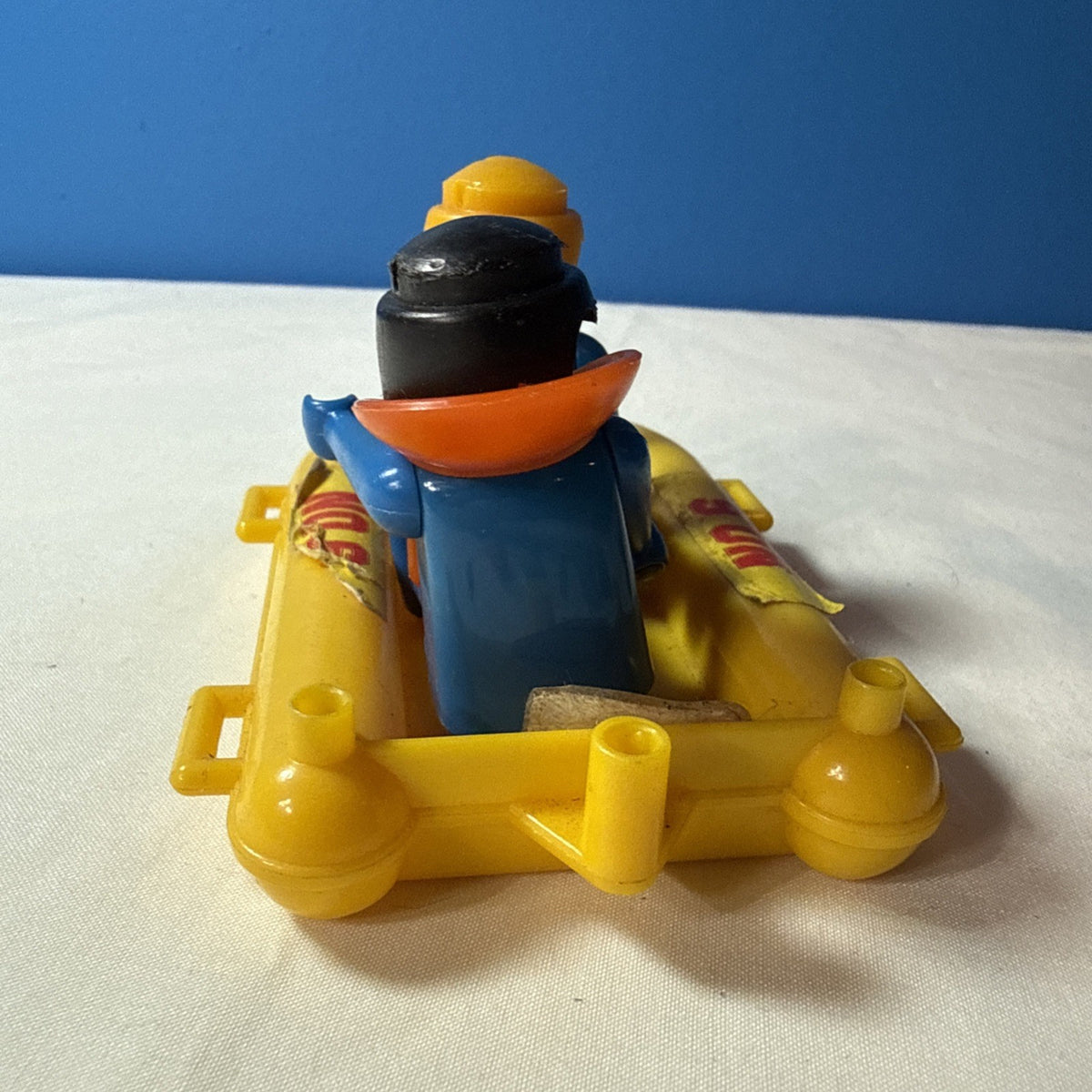 Vintage Playmobil Geobra Yellow Rescue Dinghy Boat Figures Tools Accessories