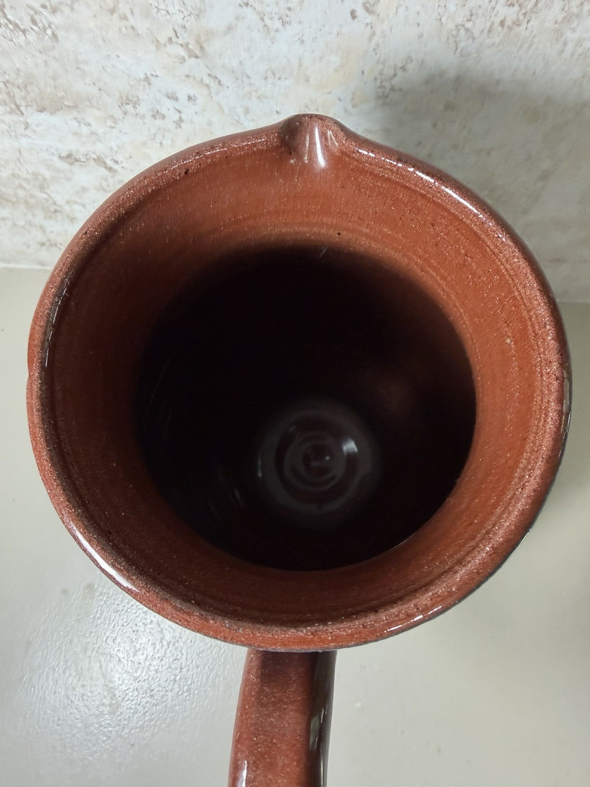 Vintage Mexican Folk Art Pottery Pitcher Salt Bowls Set Blue Brown Hand Painted