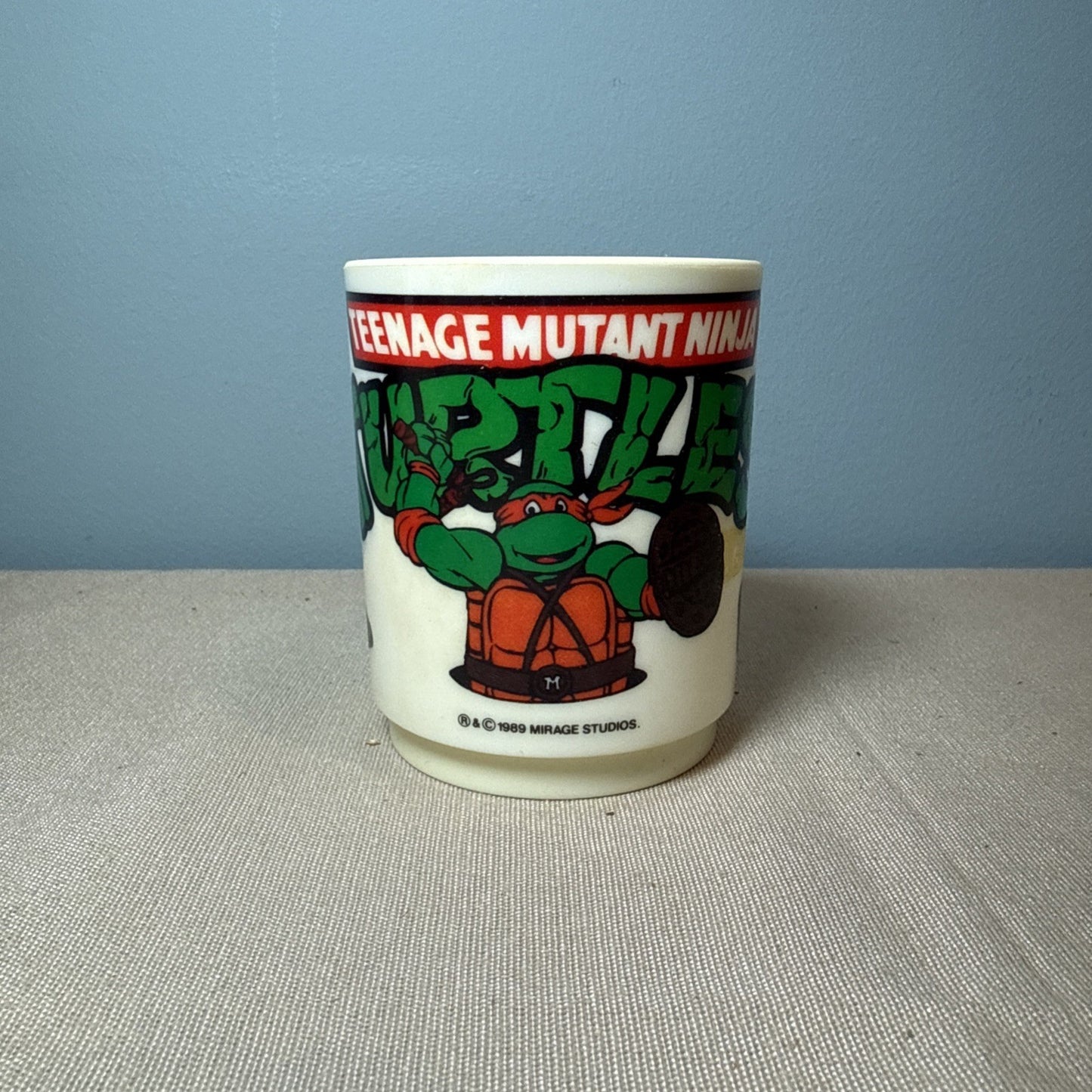 Teenage Mutant Ninja Turtles Peter Pan Plastic Cup 1989 Mirage Studios USA