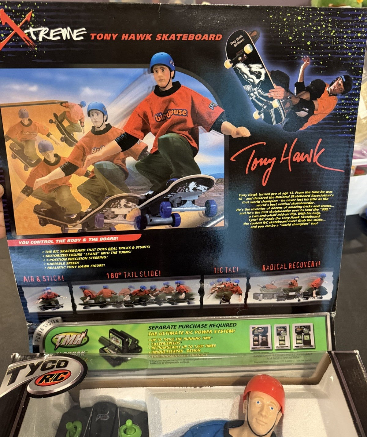 Tyco RC Tony Hawk Xtreme Skateboard Radio Control Toy New in Box 2001 Rare