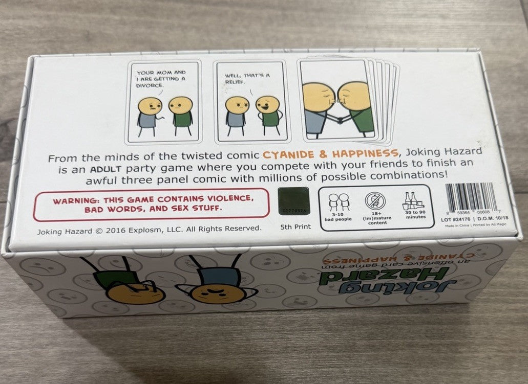 Adult Party Board Game Lot Joking Hazard Blockbuster Donner Dinner