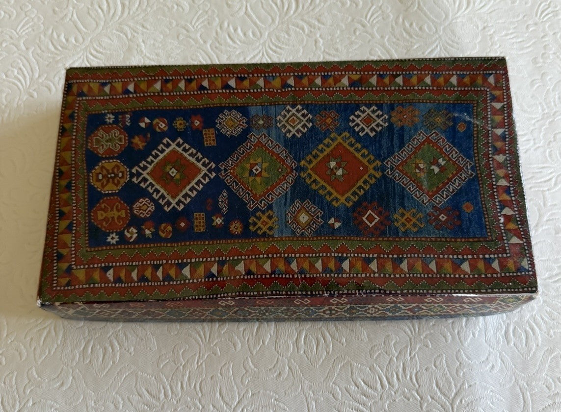 Persian Tapestry Faravahar Wallet Clutch Brown Leather Boxed Gift New Handmade