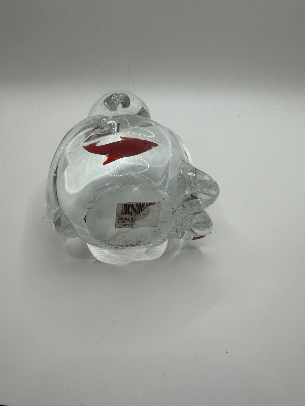 Vintage Murano Style Glass Cat Sculpture Goldfish Inside Belly