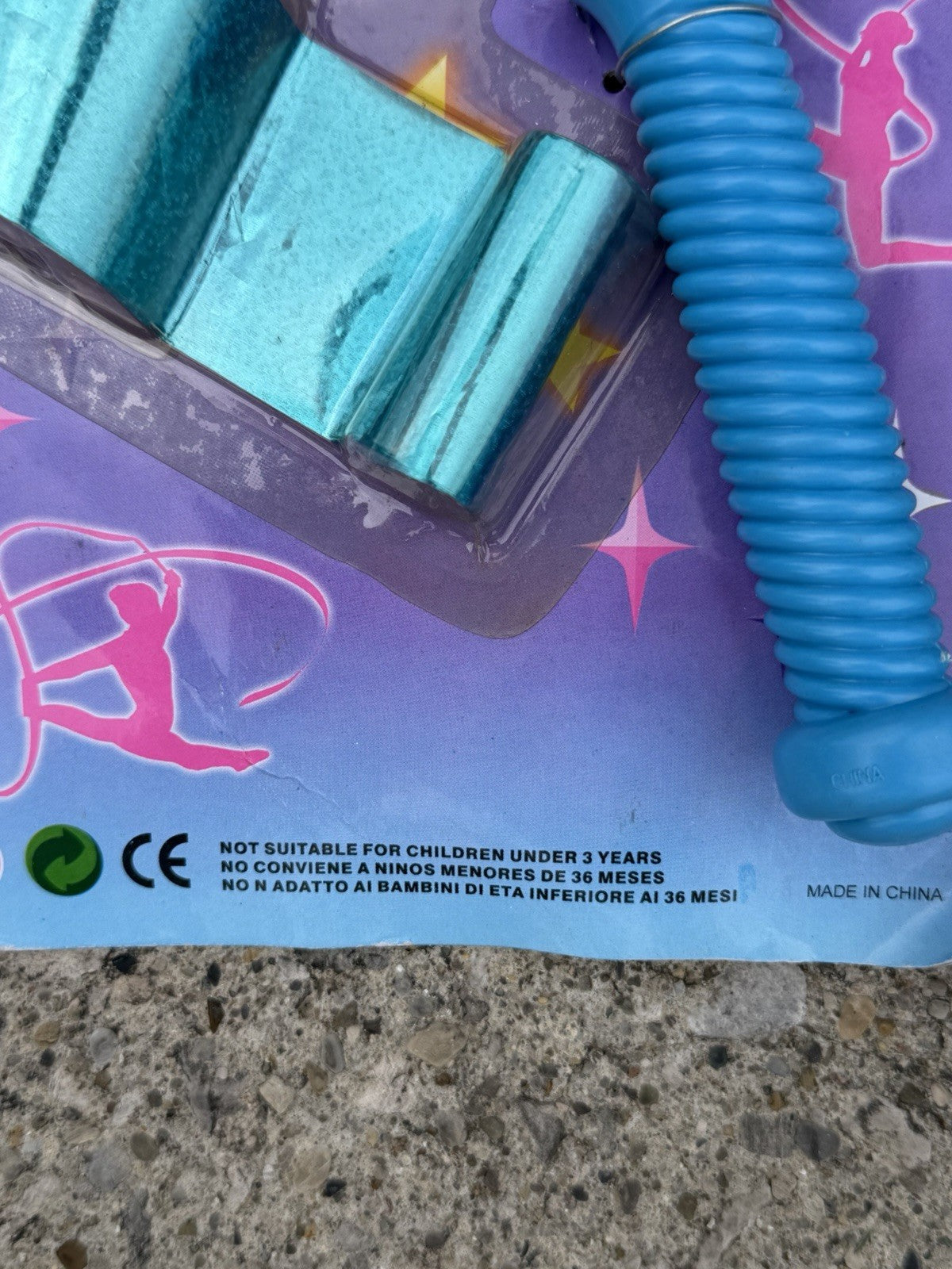 Vintage Ribbon Dancer Gymnastics Wands Lot 3 Blue Silver Metallic New Sealed