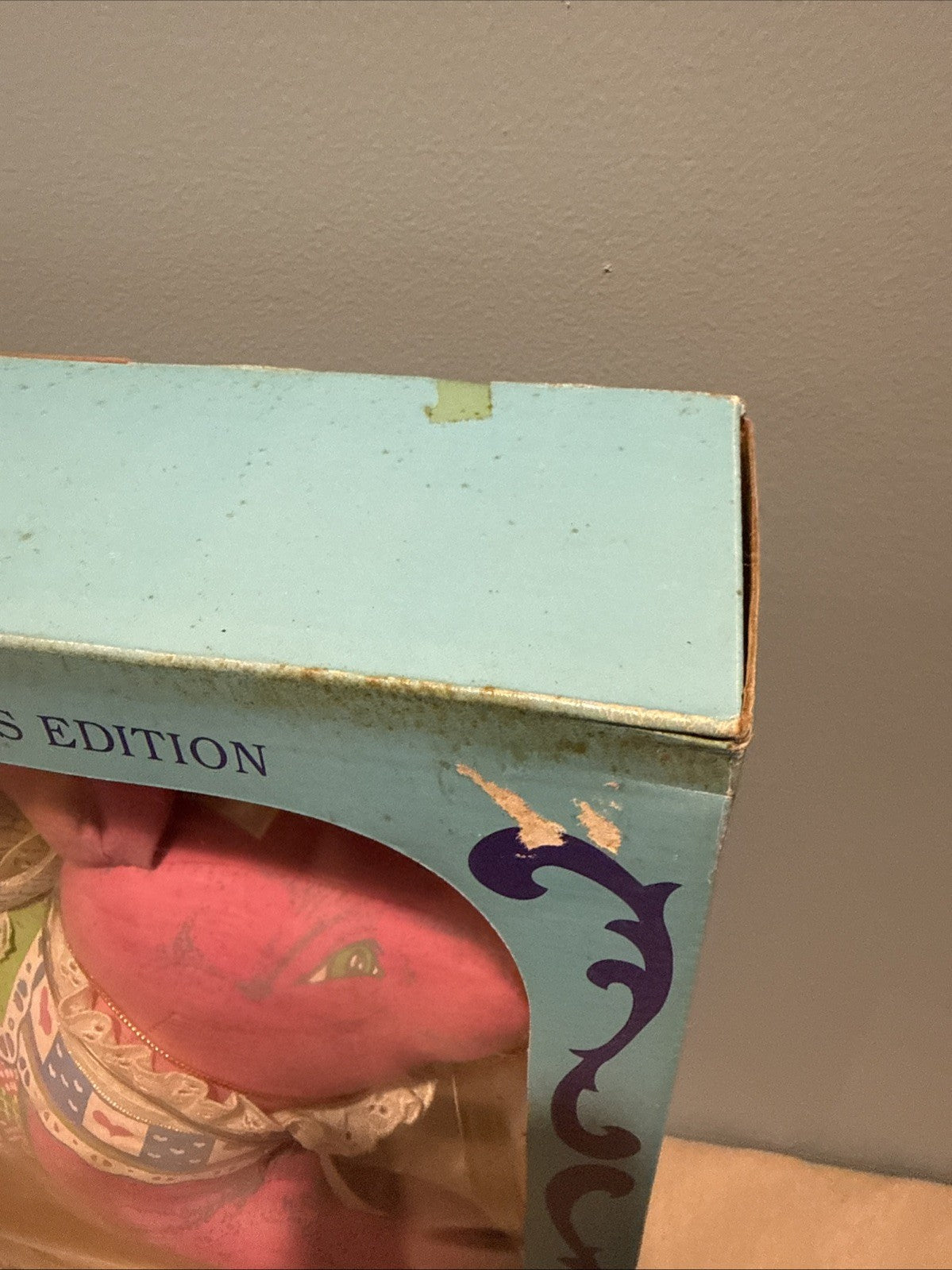 Vintage Herrington Galleries Carousel Pig Figurine Pink Pig NIB 14" NIB