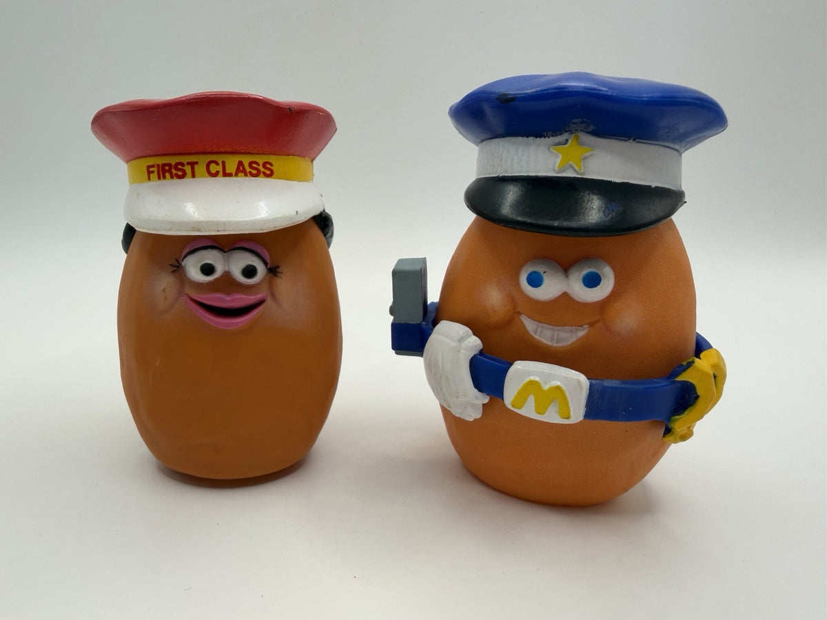 Vintage 1988 McDonalds McNugget Buddies Police Pilot Figures Happy Meal Lot of 2