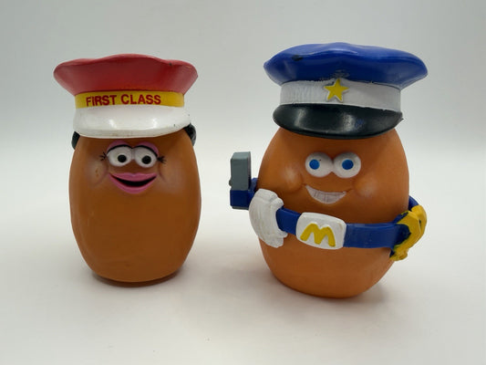 Vintage 1988 McDonalds McNugget Buddies Police Pilot Figures Happy Meal Lot of 2