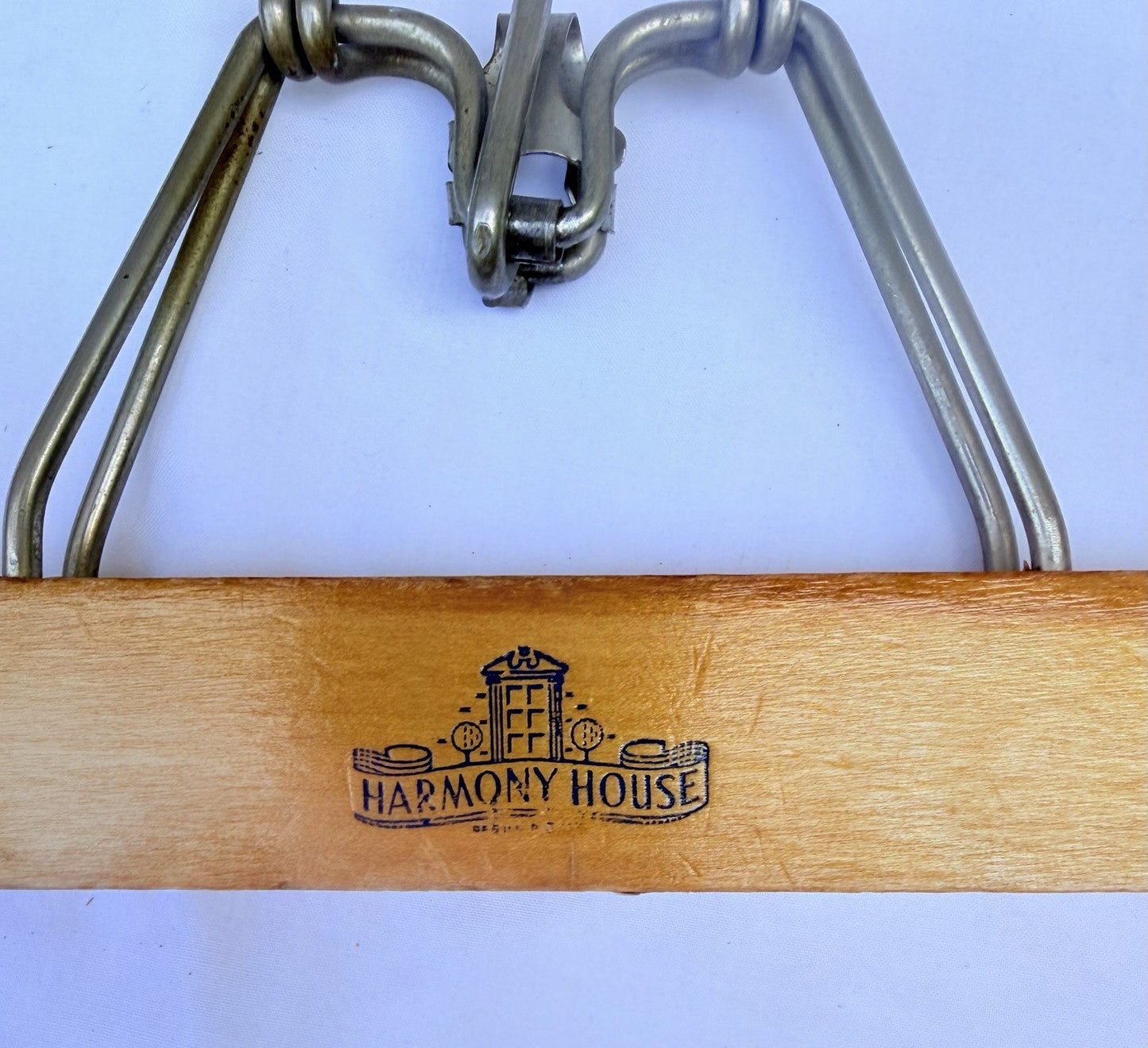 Vintage Wooden Pants Hanger Lot Acme Harmony House Sears Trouser Hangers Set of