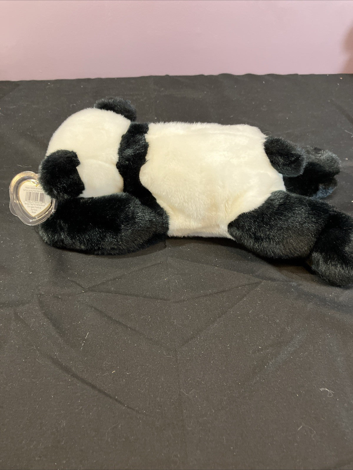 Vintage Ty Beanie Baby Peking Panda 1998 Plush Lying Down Stuffed Animal