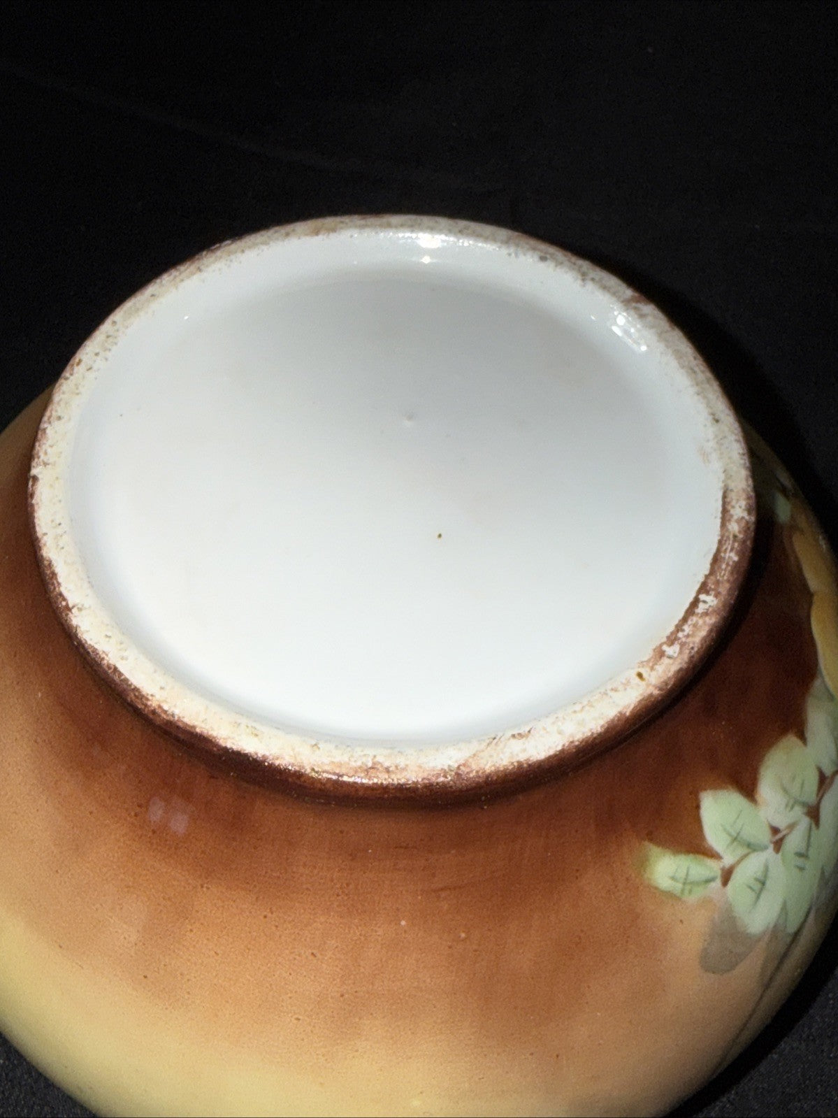 Antique Floral Austria Tobacco Humidor w/Pipe Finial on Lid 5.25x5.5