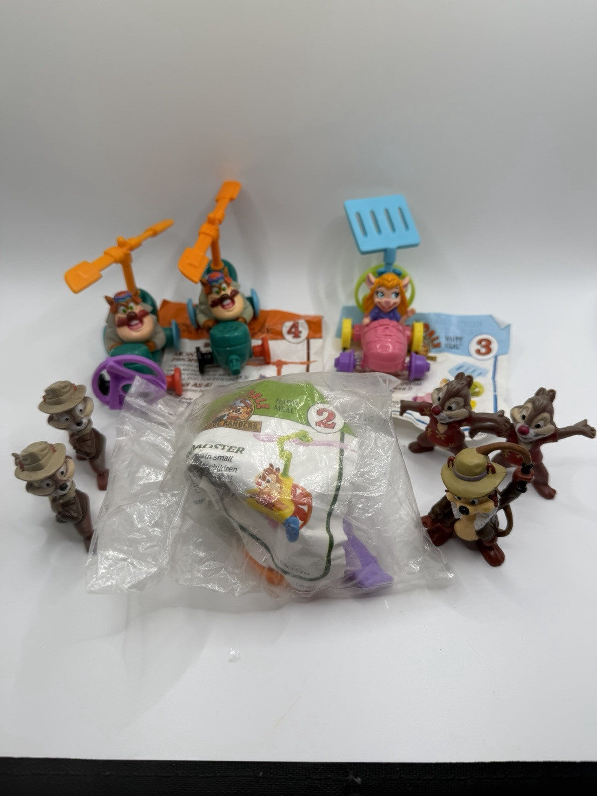 Vintage Disney Rescue Rangers McDonalds Happy Meal Toys Figures Lot 9 Chip Dale