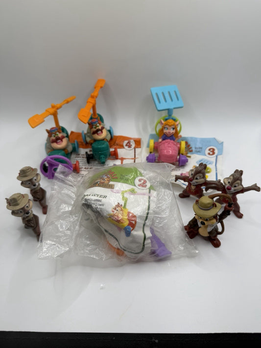 Vintage Disney Rescue Rangers McDonalds Happy Meal Toys Figures Lot 9 Chip Dale