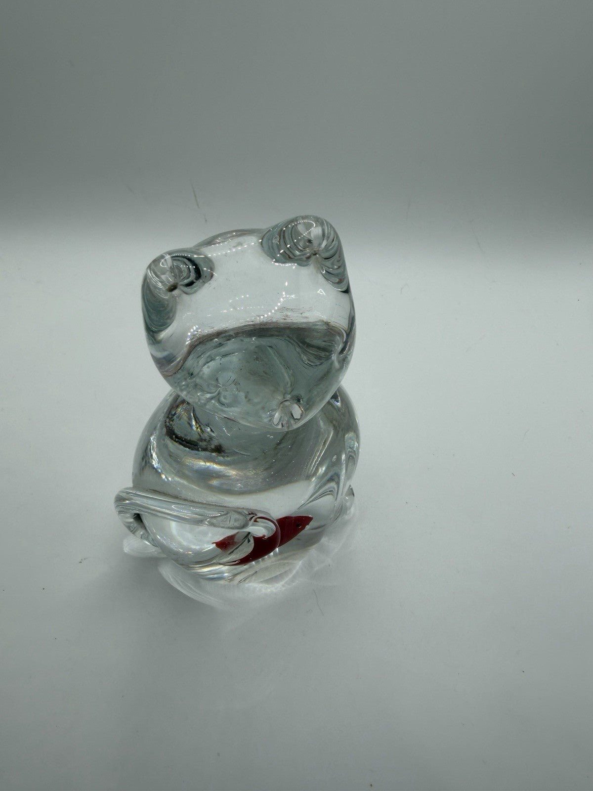 Vintage Murano Style Glass Cat Sculpture Goldfish Inside Belly