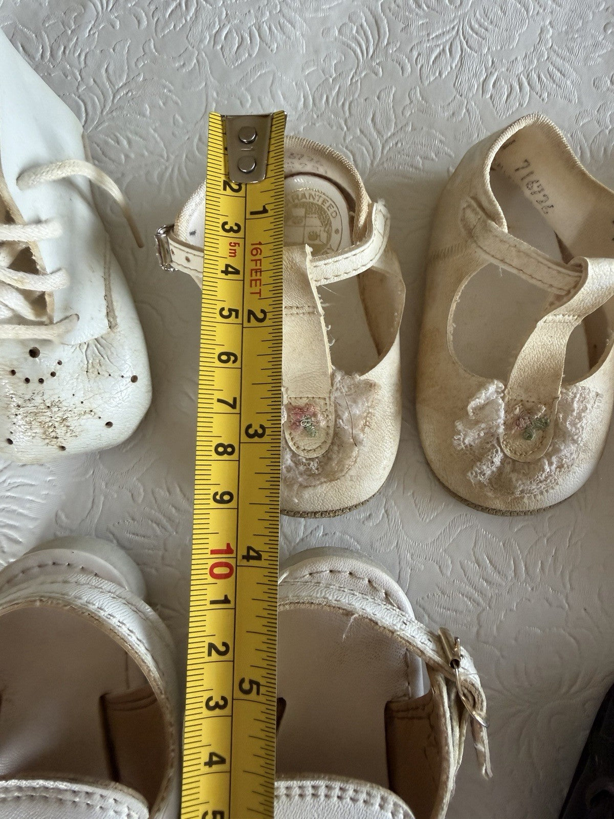 Vintage Baby Shoes Lot of 5 Ideal Cherry Box White Black Sandals Infant Display