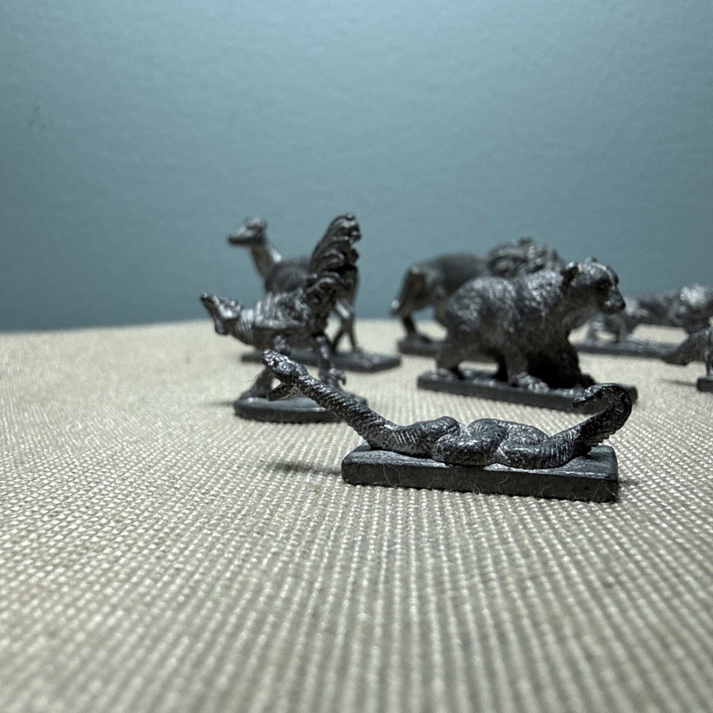 Vintage Metal D&D Miniatures Wolves Lions Bears Snake Familiars 21 Animals Lot
