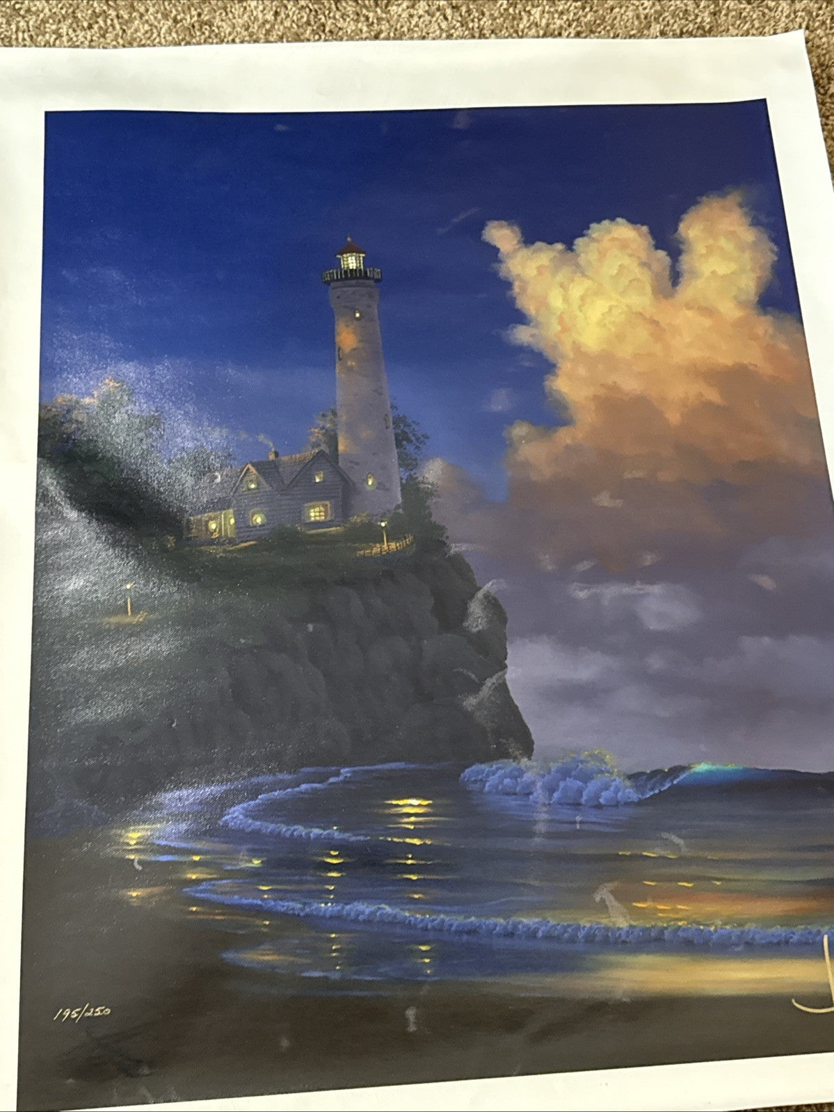 Lighthouse Bay John Al Hogue Signed Numbered Giclee on Canvas 20x16
