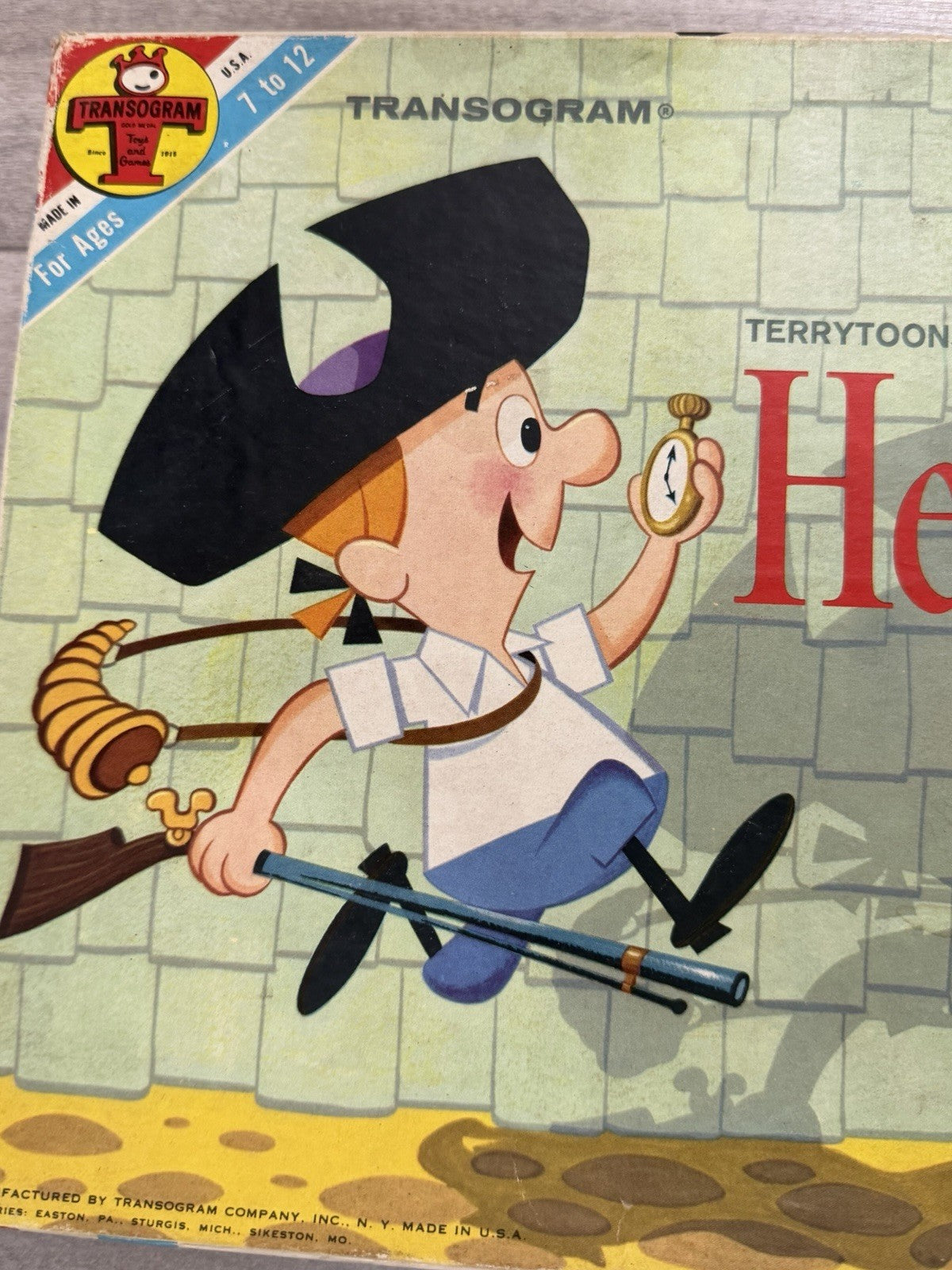 Vintage 1963 Hector Heathcote Game Transogram Terrytoons Board Game Complete