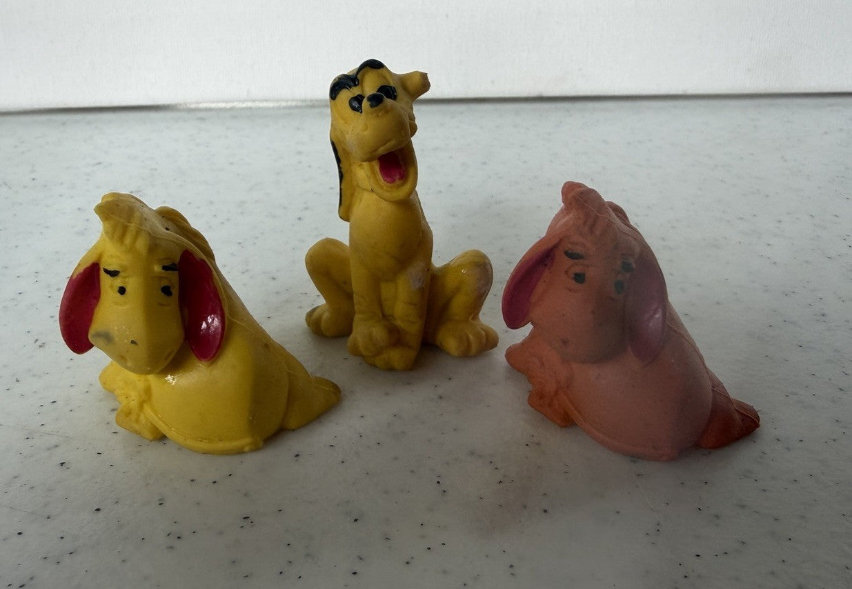 Vintage 1970s-90s Novelty Eraser Lot: W.C. Fritos, Monkeys, Jets & More