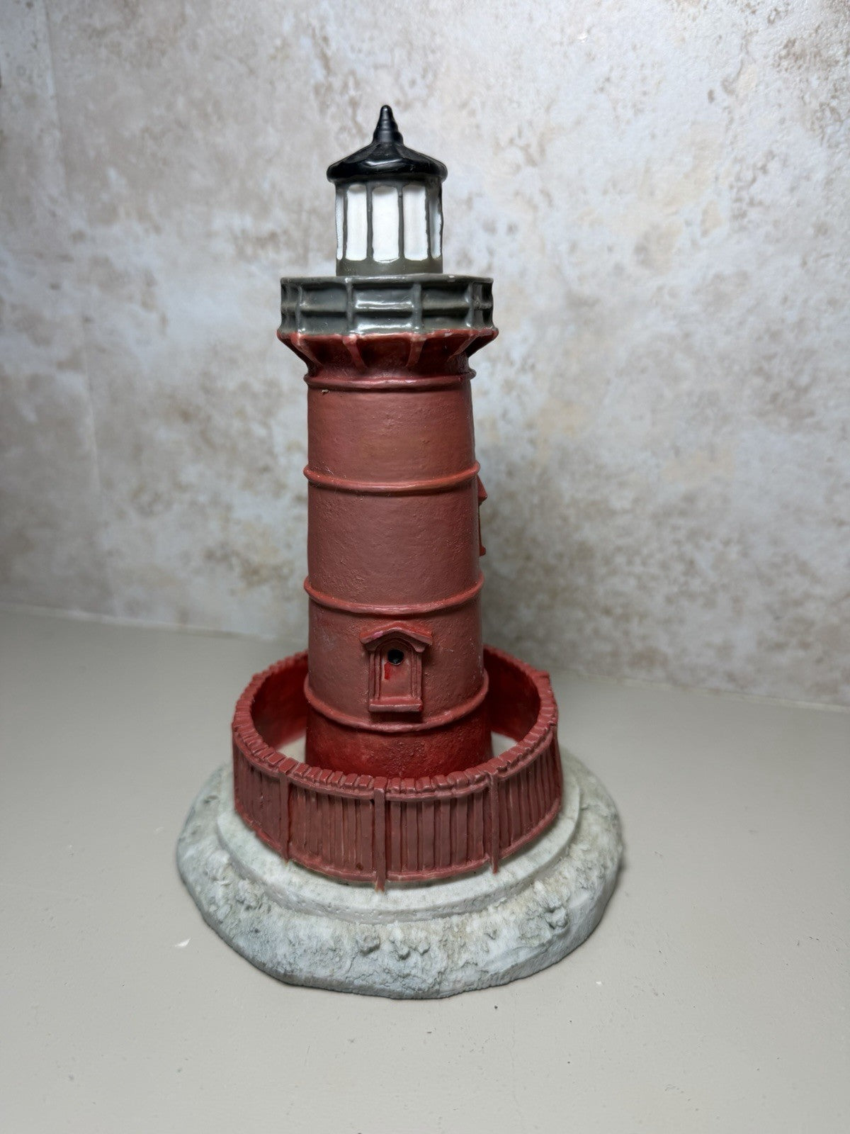 Scaasis Originals Inc Red Lighthouse Figurine Handcrafted Coastal Statue 6.5"