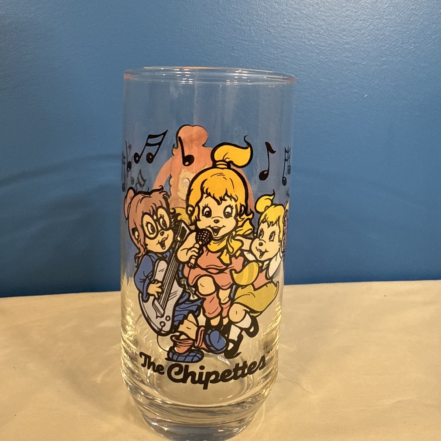 Vintage 1985 Alvin and the Chipmunks Glasses Simon Chipettes Set of 2 Hardees