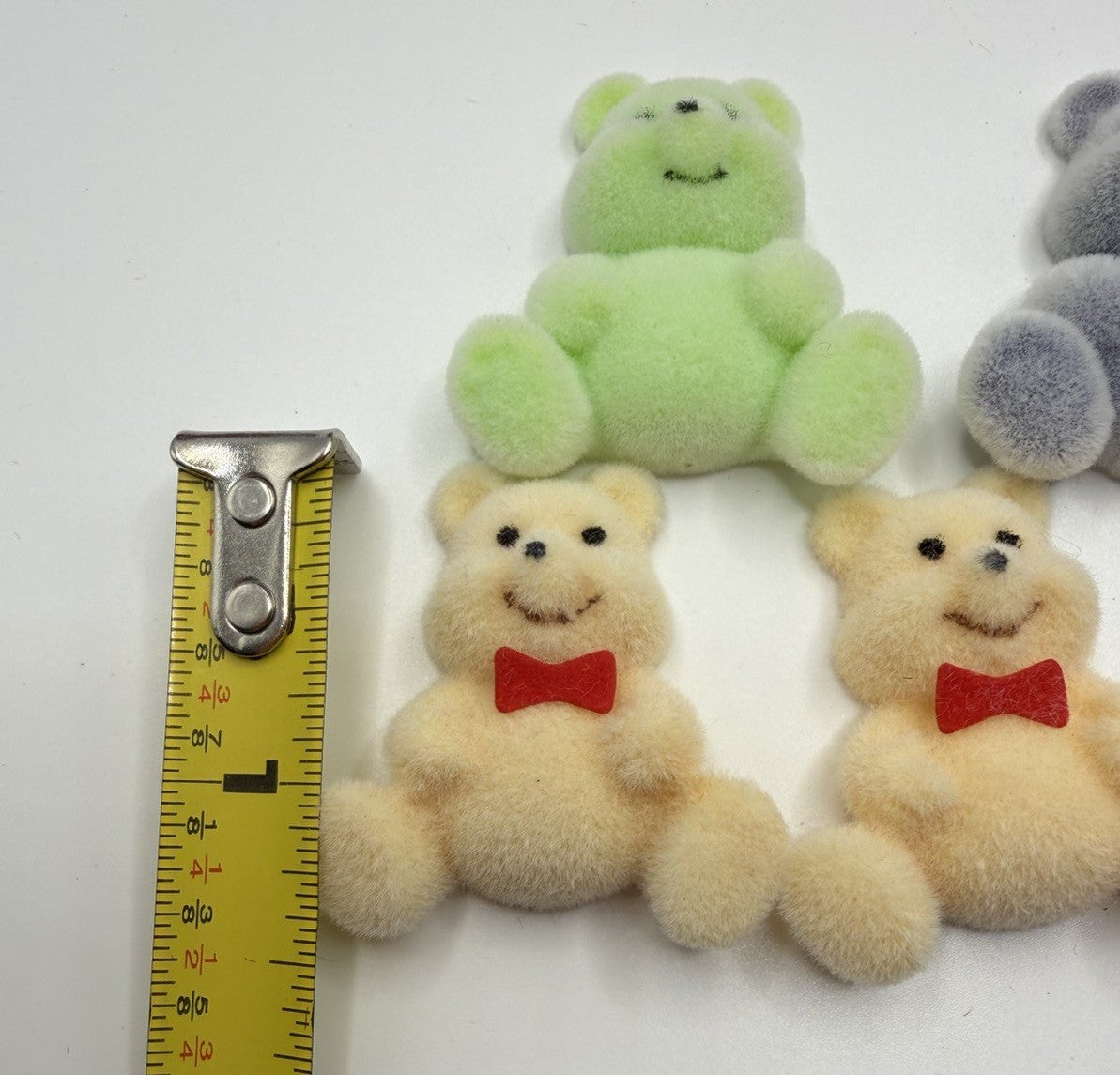 Vintage Teddy N Me Flocked Miniature Teddy Bears Figurines Collectible Toy Lot