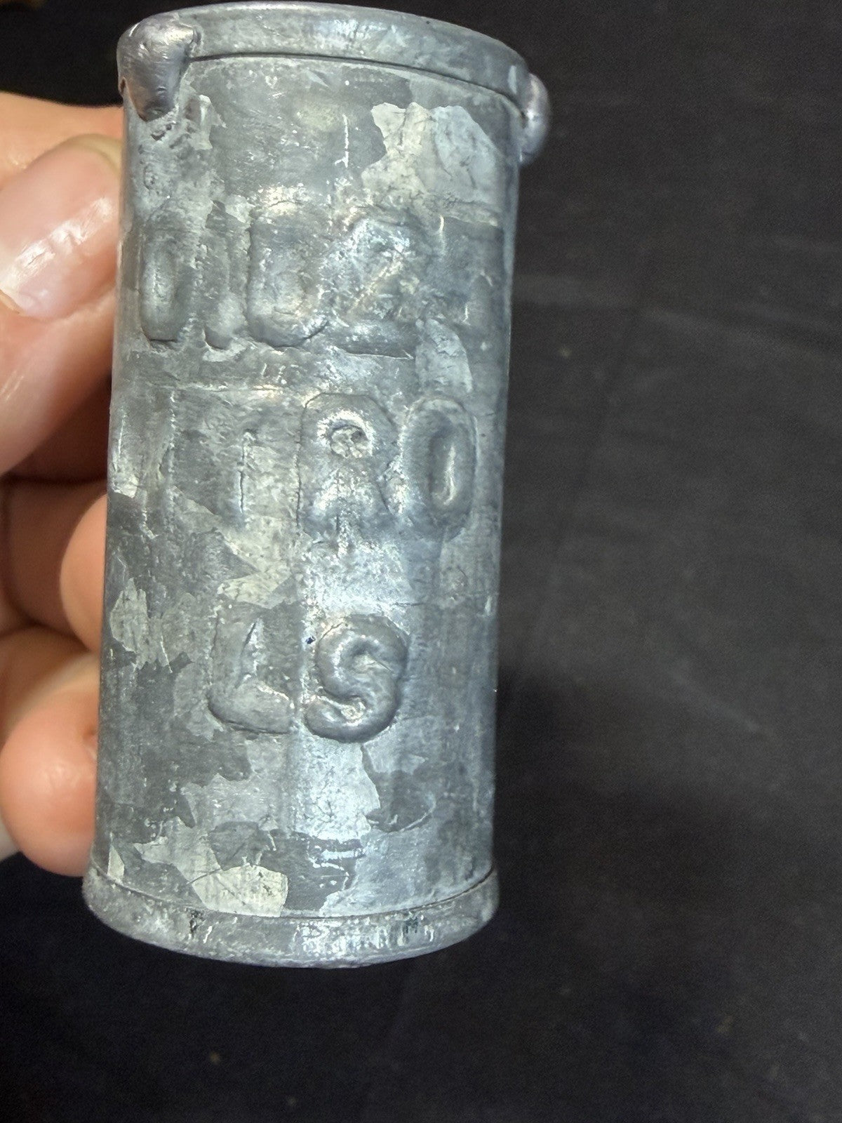 Vintage Galvanized Metal Measuring Container 0.025 LITRO LS 2"