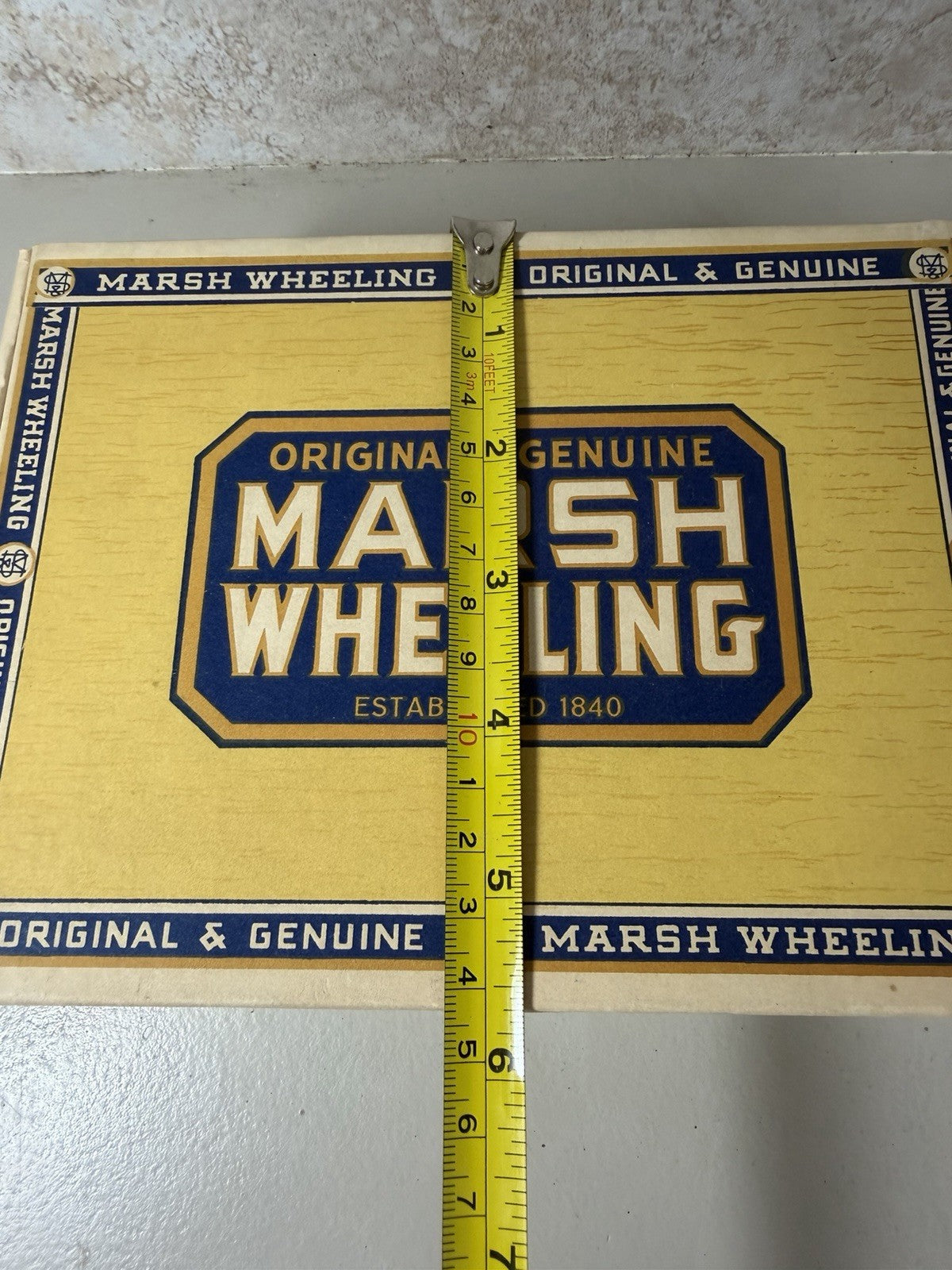 Vintage Marsh Wheeling Cigar Box 1932 West Virginia 8 Cent Tax Stamp Empty