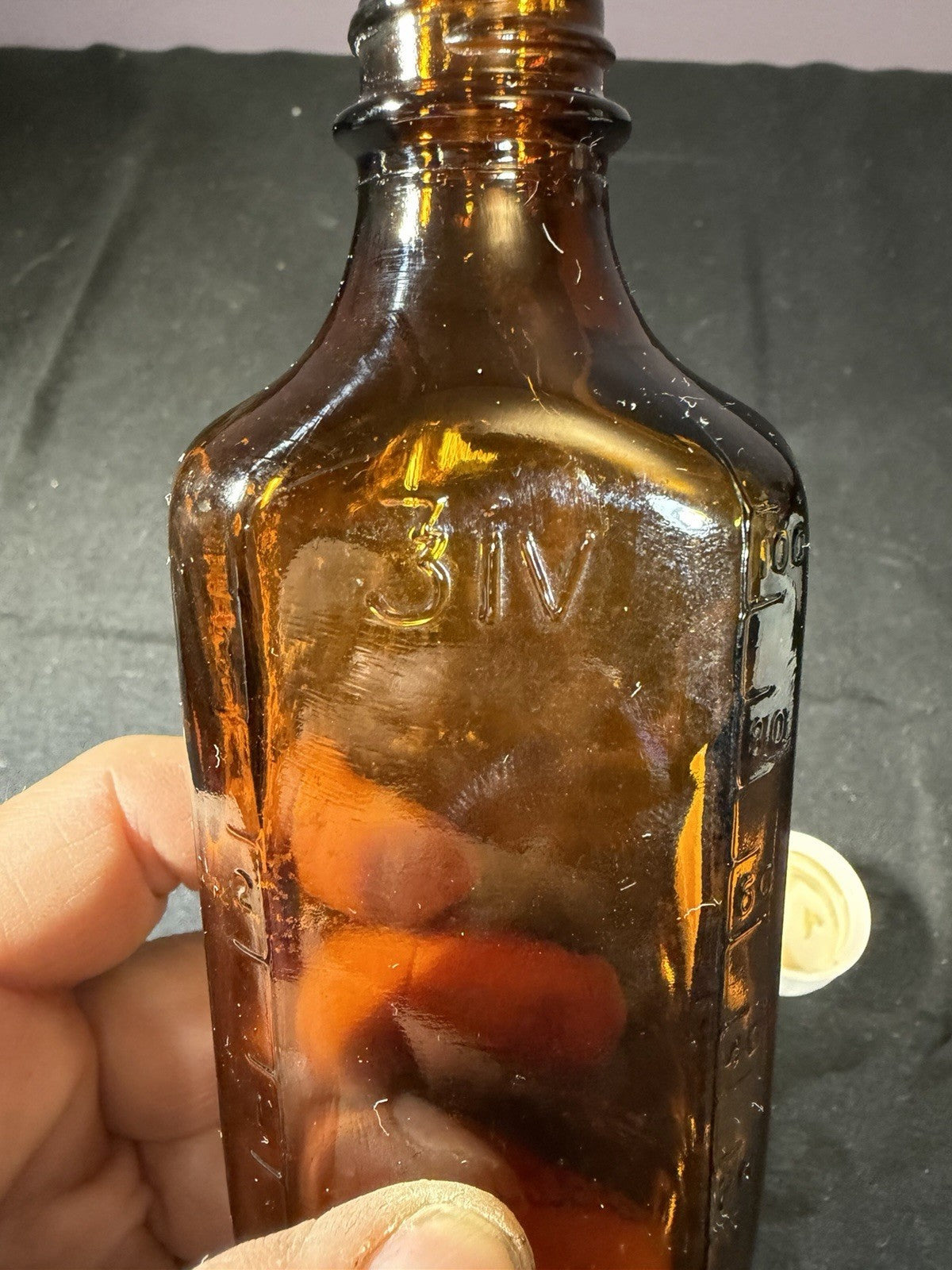 Vintage Amber Glass Medicine Bottles Clear Glass Lot of 3 Apothecary