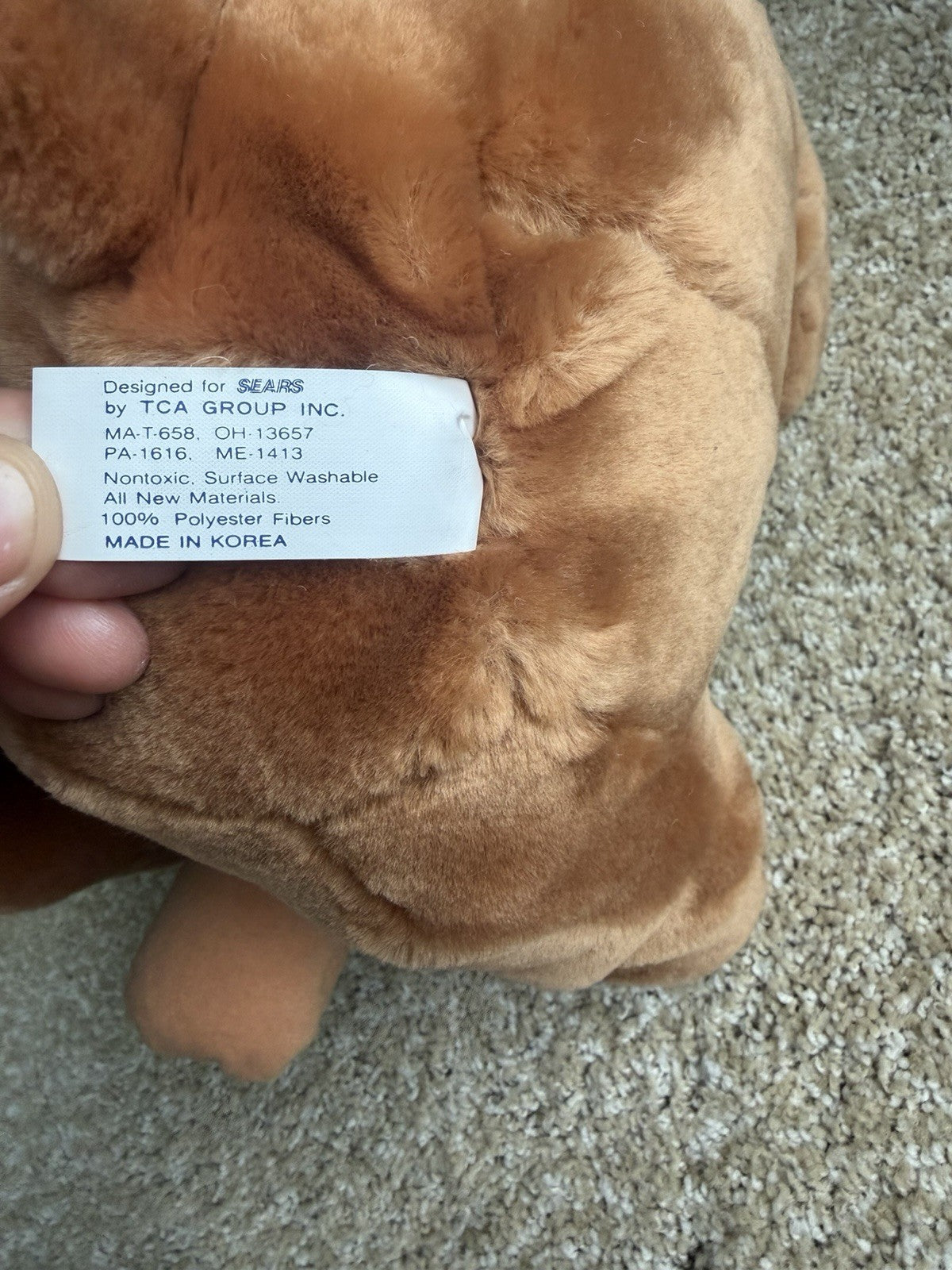 Vintage Disney Brer Bear Plush Song of the South Character Toy 14 Inch NWT Tags
