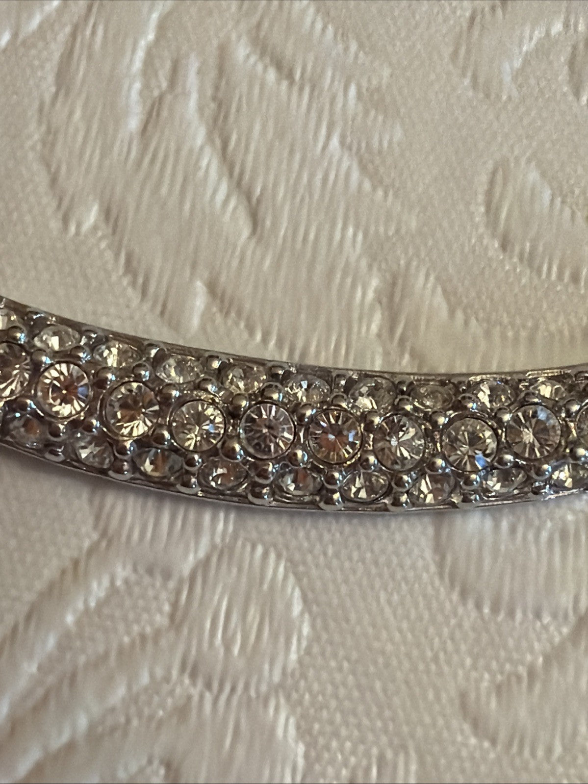 Signed Swarovski Crystal Swan Hallmarked Deluxe Necklace Rhodium Plated Chain