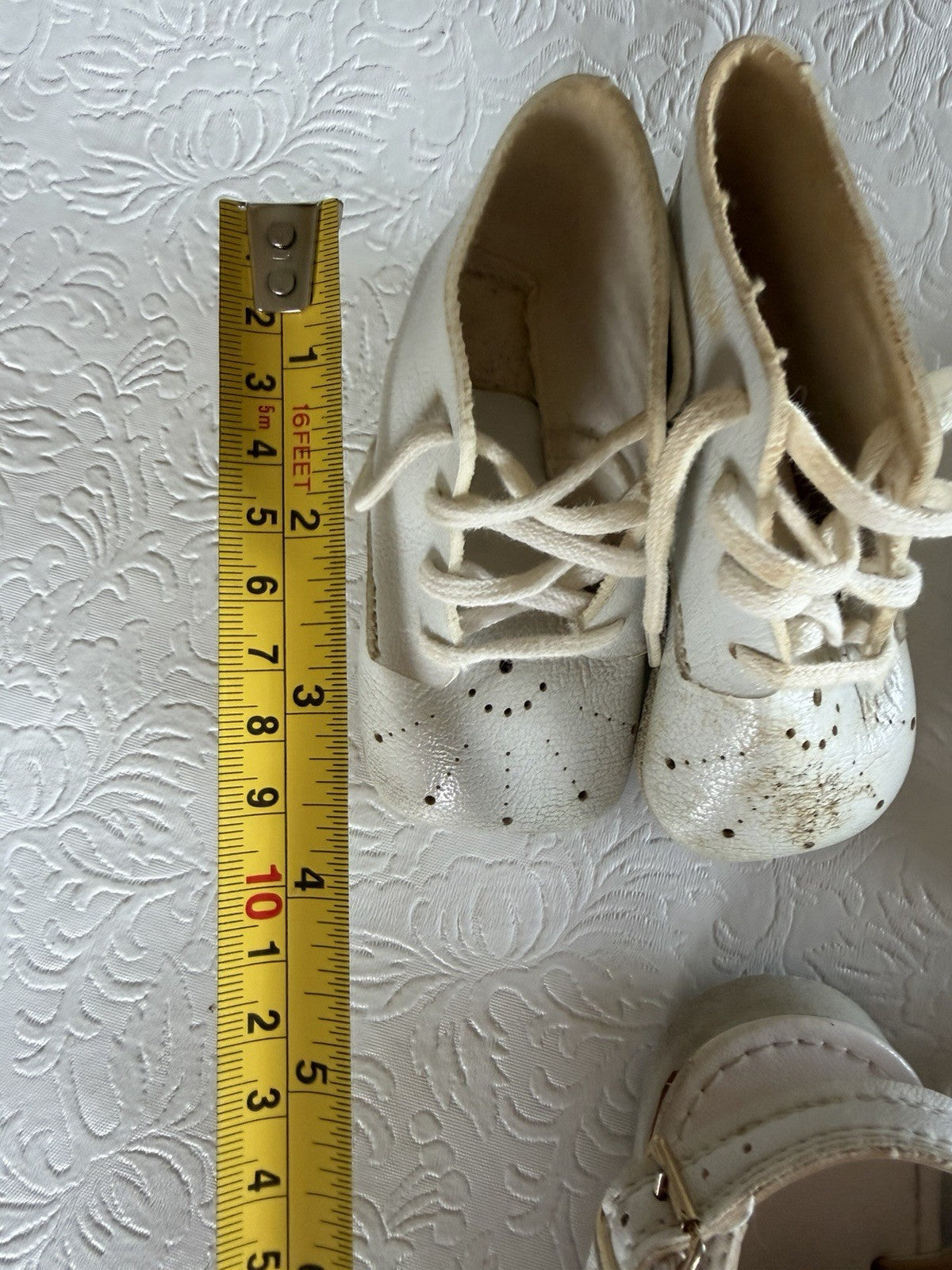 Vintage Baby Shoes Lot of 5 Ideal Cherry Box White Black Sandals Infant Display