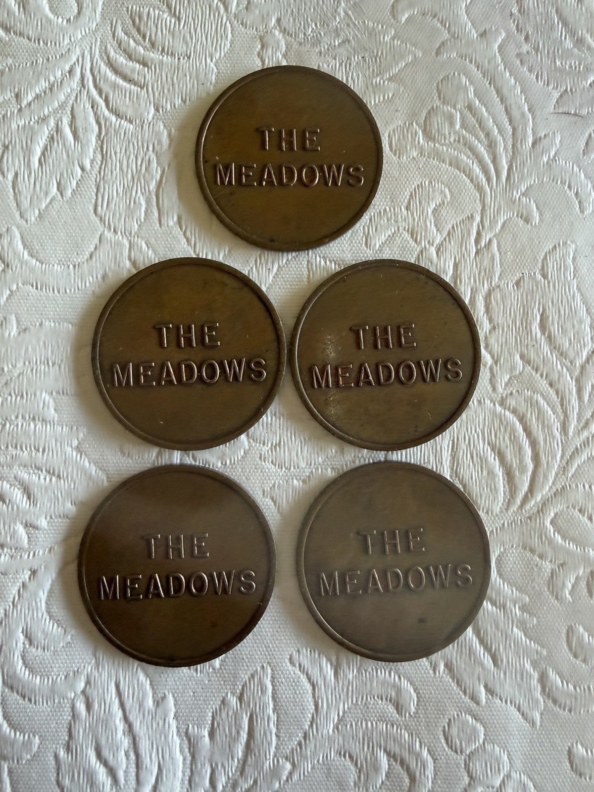 Vintage Token Lot NYC Subway Grandstand The Meadows Admission Brass Tokens