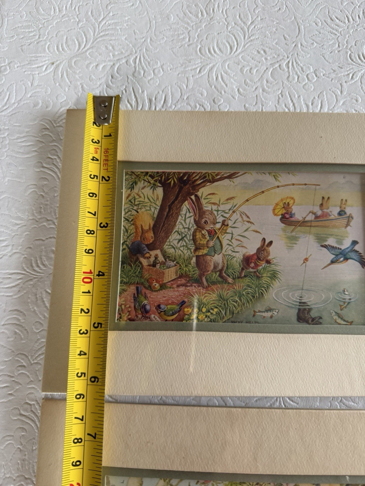 Vtg Racey Helps Rabbit Animal Prints Framed Matted Wall Art Decor/Original Wrap