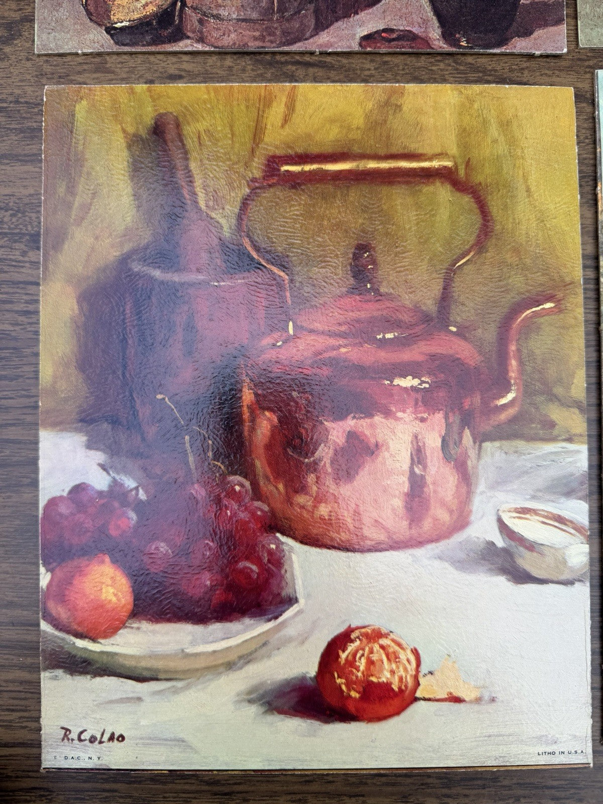 Vtg Lot 8 Textured Art Prints Board DAC Donald Art Co Chardin Colao Mid Century