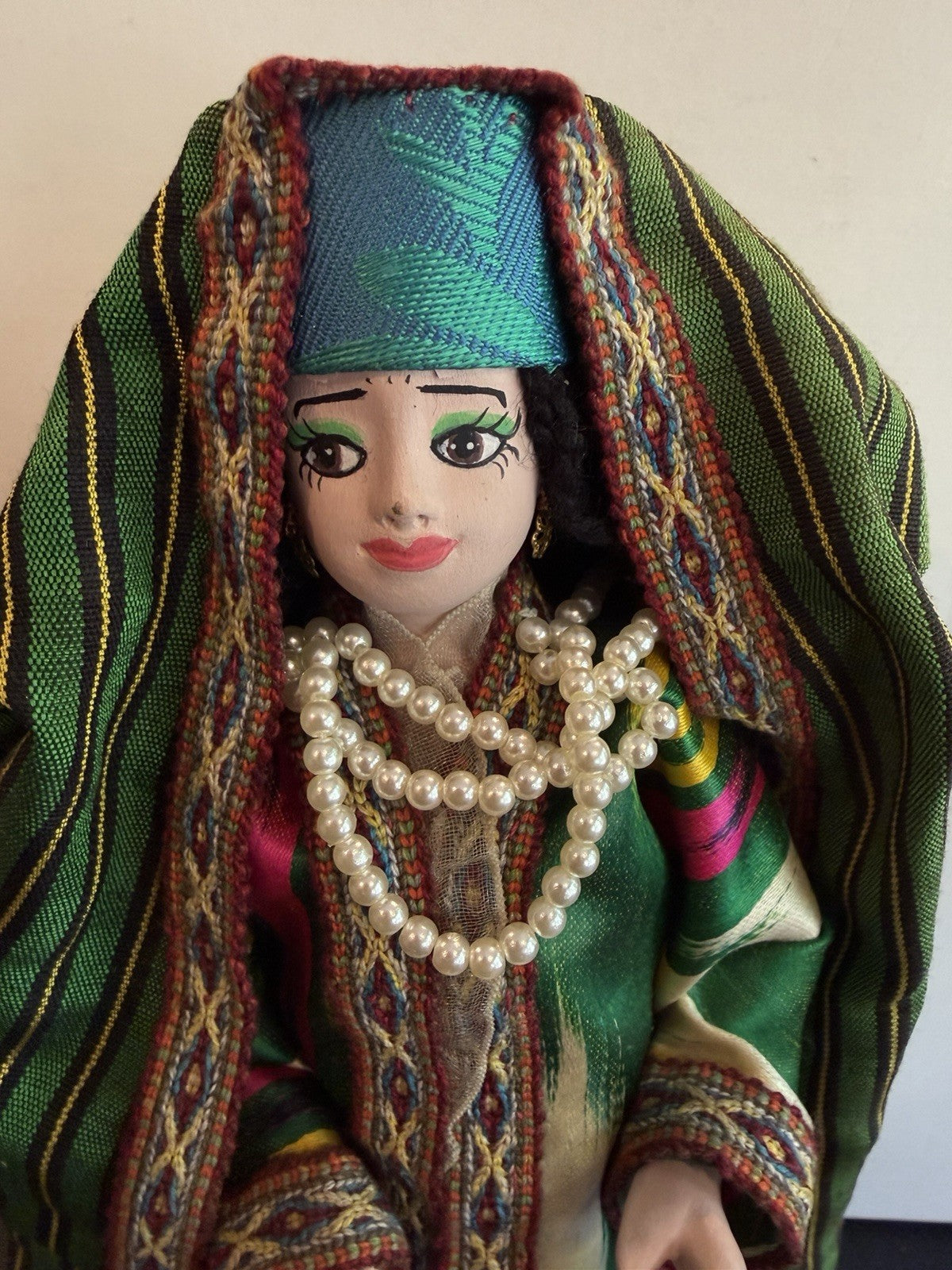 Handcrafted Central Asian Folk Costume Doll Traditional Textile Souvenir Display