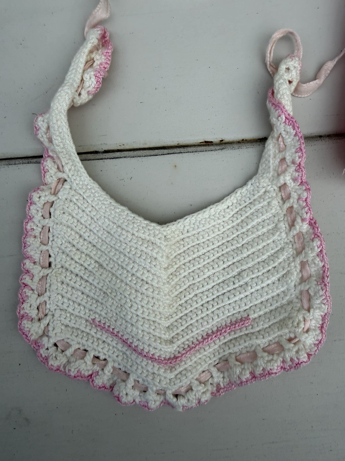 Vintage Baby Doll Bed Sets, Hand Crocheted Bibs, 1940s Children’s Handkerchiefs