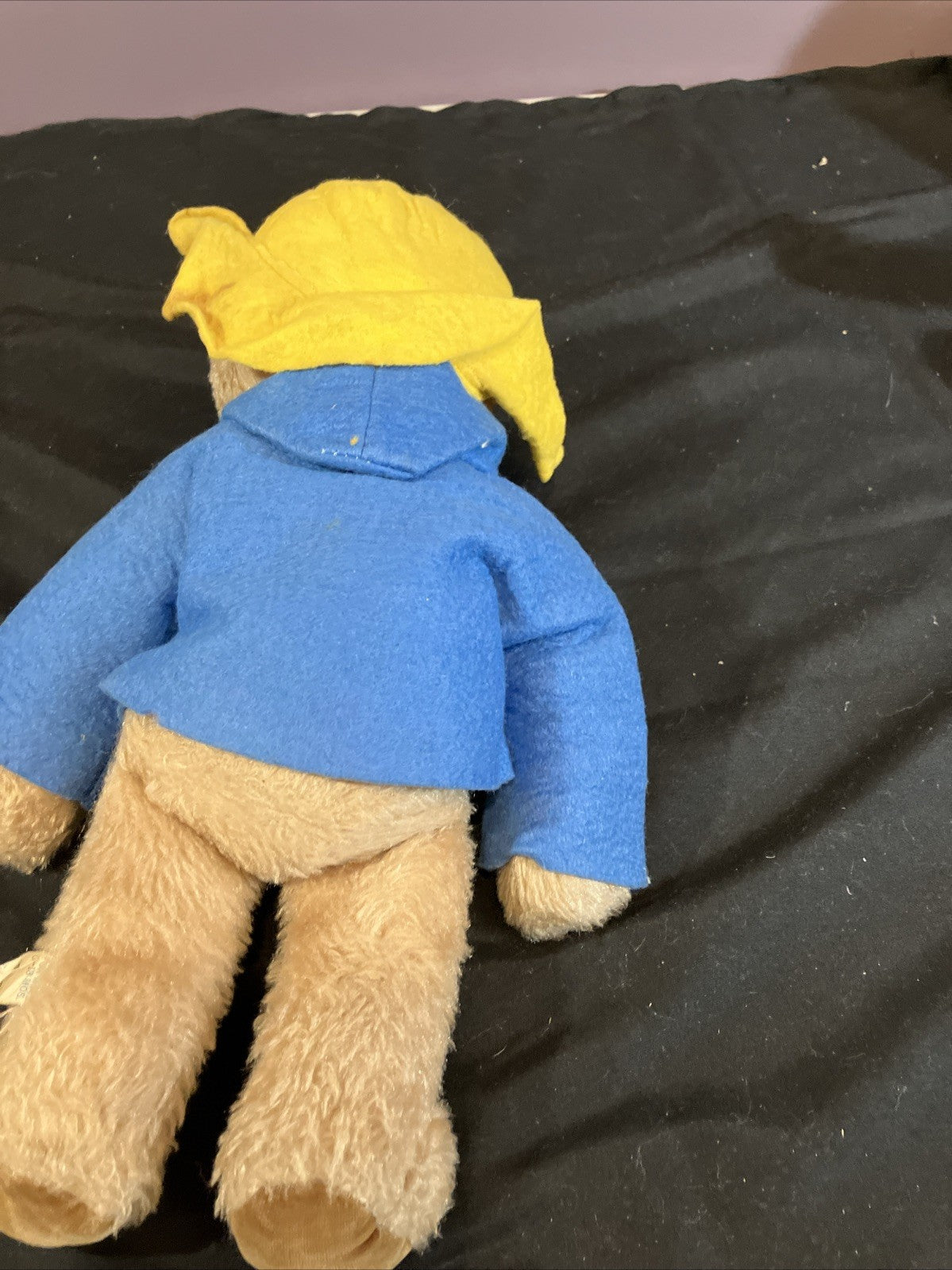 Vintage Paddington Bear Plush Eden Toys 13 Inch Blue Coat Yellow Hat 1975