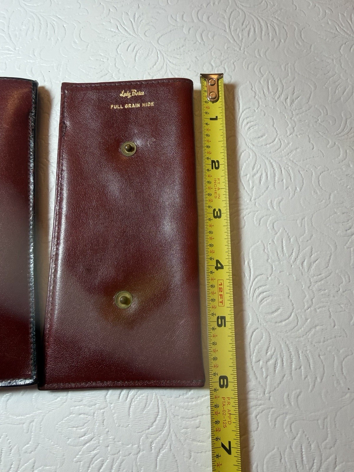 Vintage Lady Bosca Leather Eyeglass Case Keychain Set Burgundy Full Grain