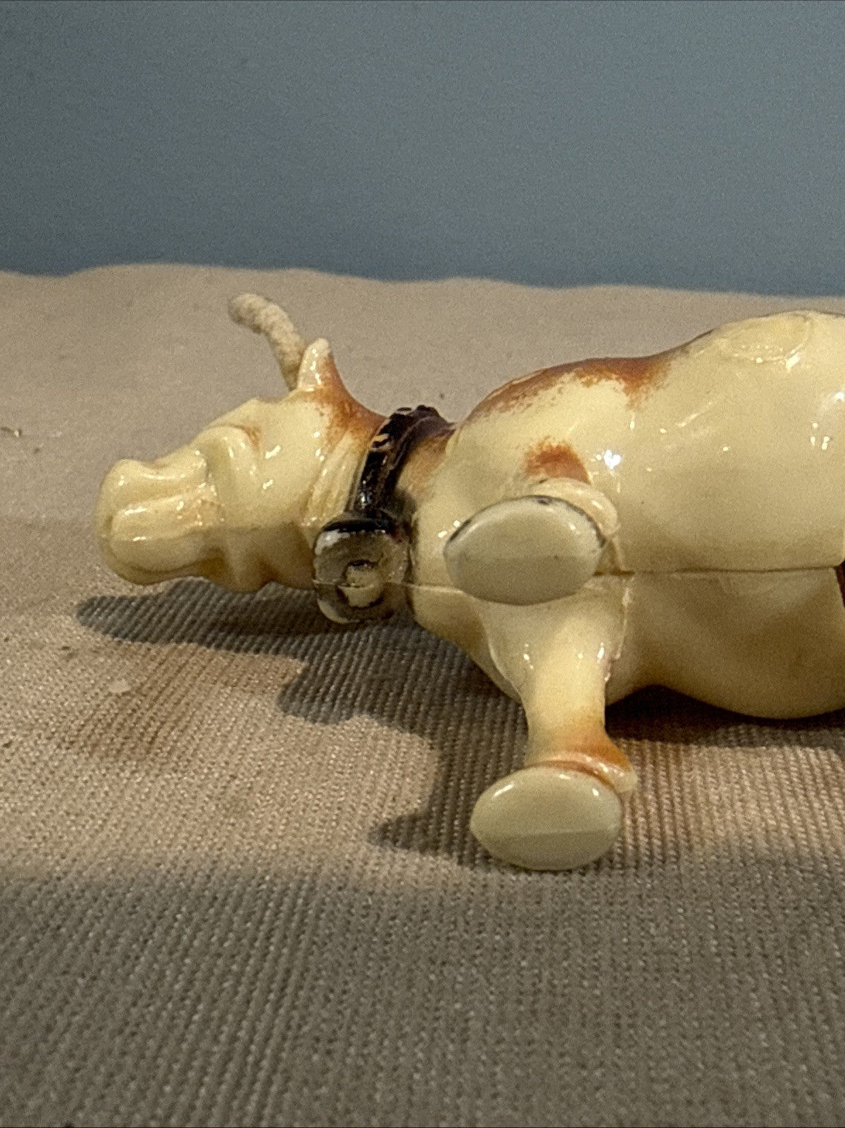 Vintage 1950s Marx Milking Cow Figure Hard Plastic Farm Animal Toy 4"