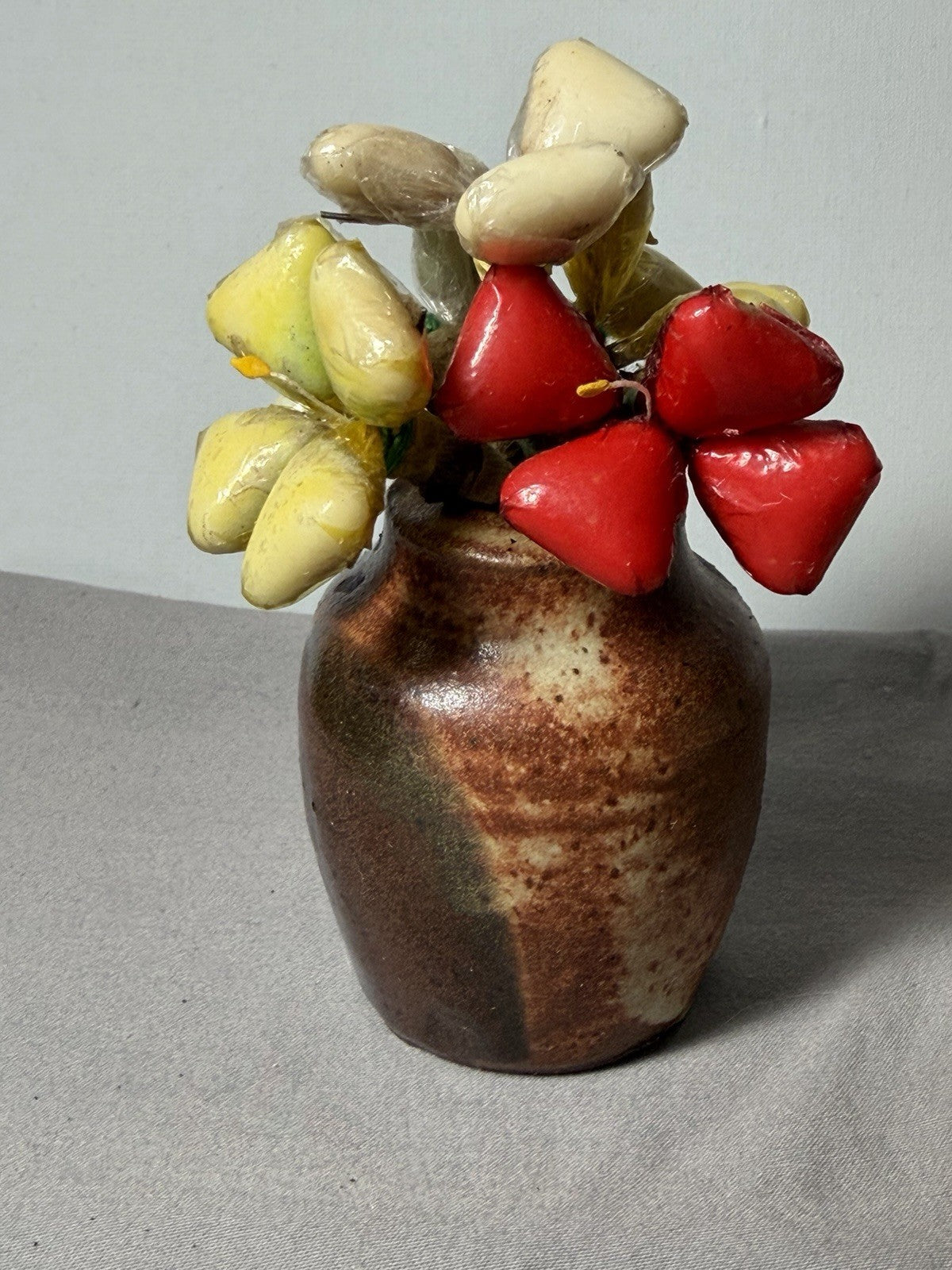 Studio Pottery Vase Heart Dish Set Signed 1993 Handmade Ceramic