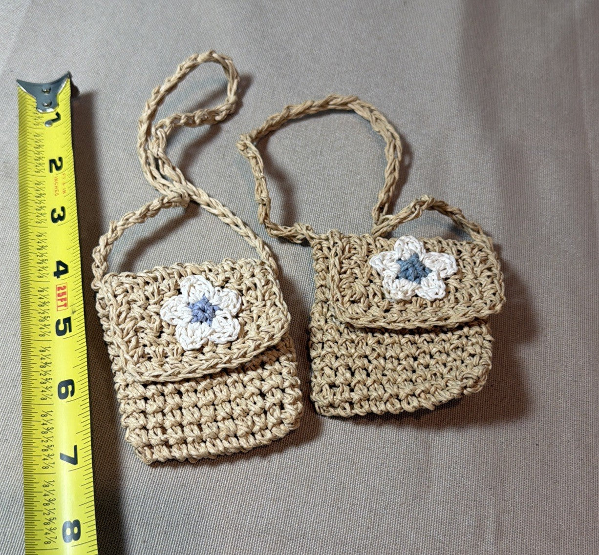 American Girl Periwinkle Purse Lot Pleasant Company Woven Straw 2