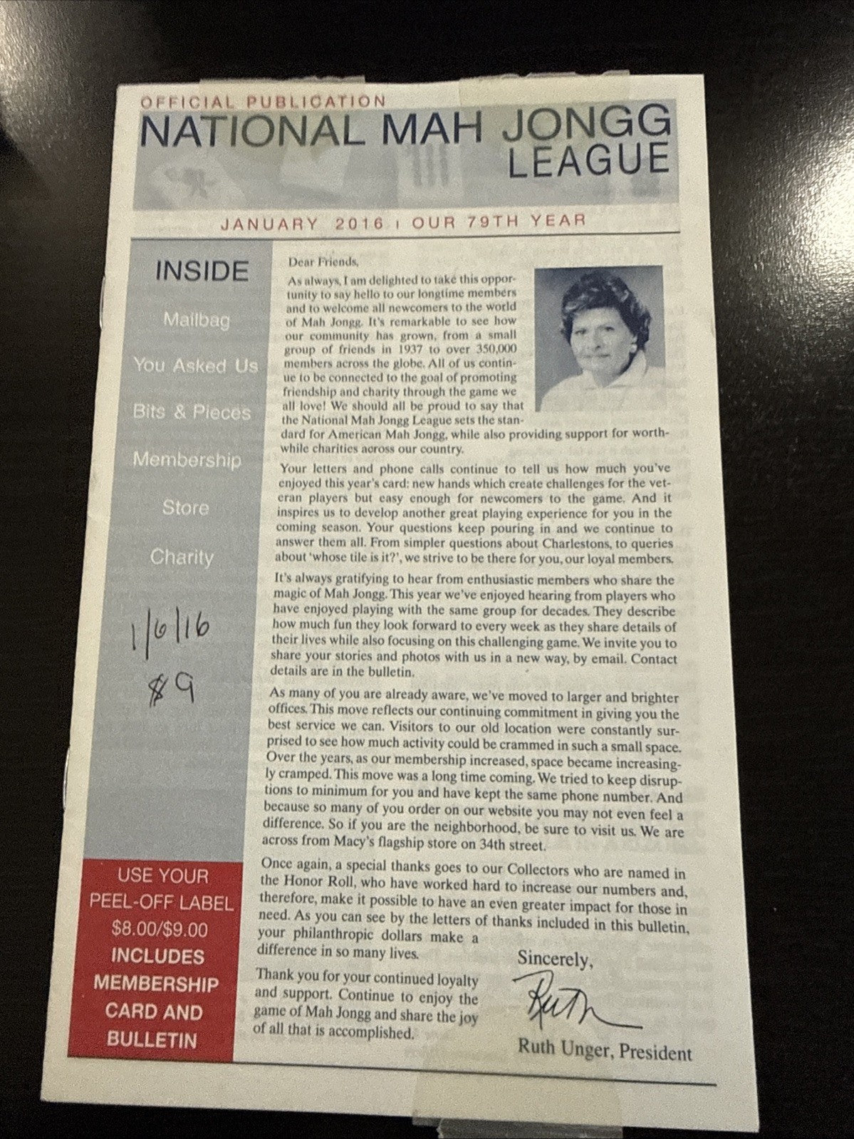 2016 National Mah Jongg League Official Publication