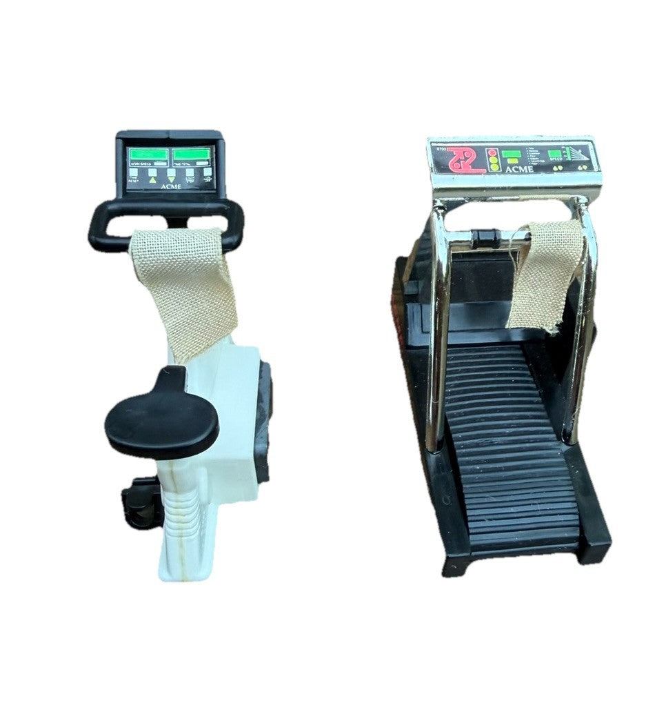 Vintage ACME Miniature Exercise Bike Treadmill Fridge Magnets 1996 Gym Lot of 2