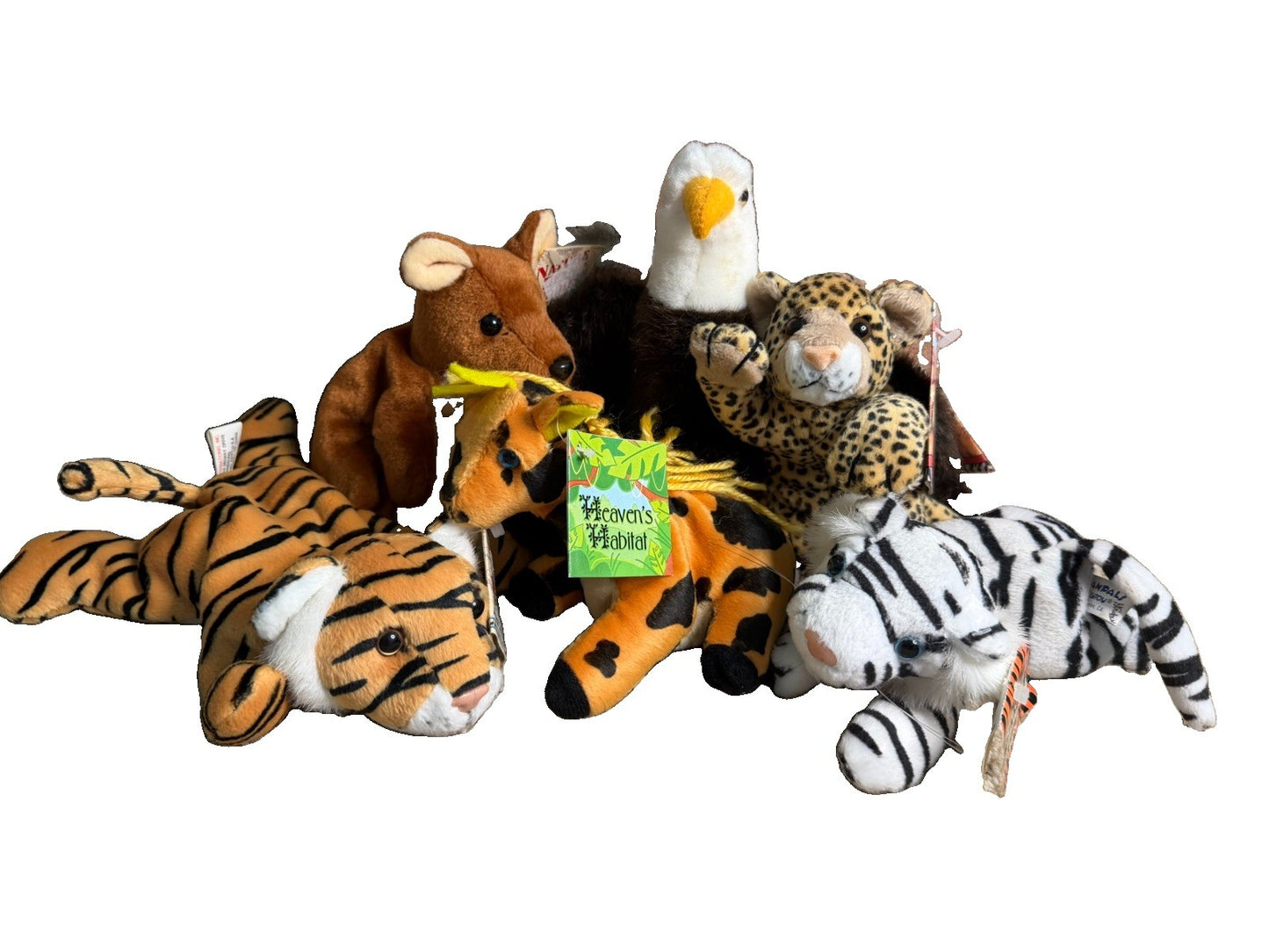Vintage K&M International Kellytoy Jungle Beanbag Plush Animals Lot 1994 1997
